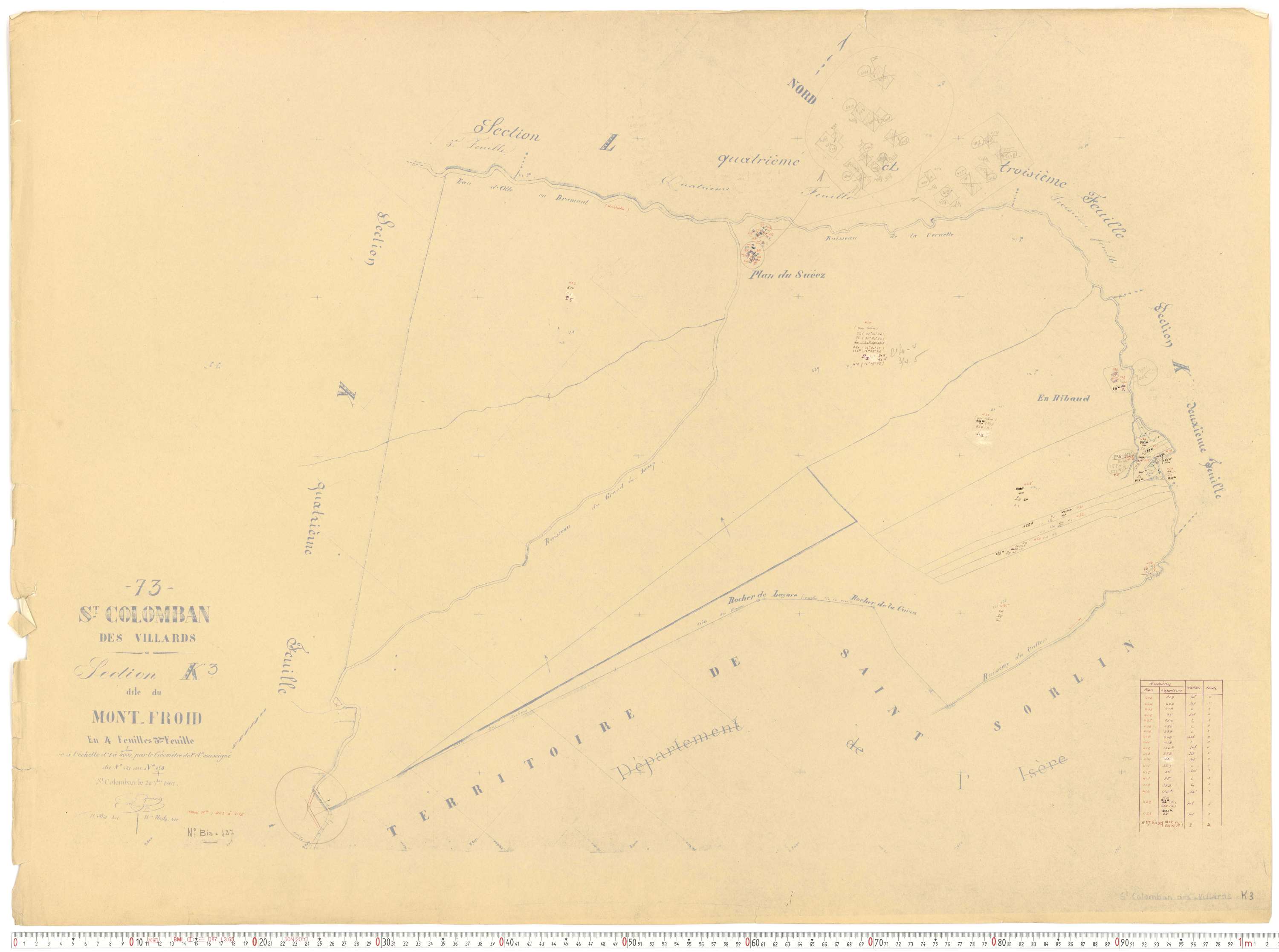 Saint-Colomban-des-Villards - Plans cadastraux du cadastre rénové.