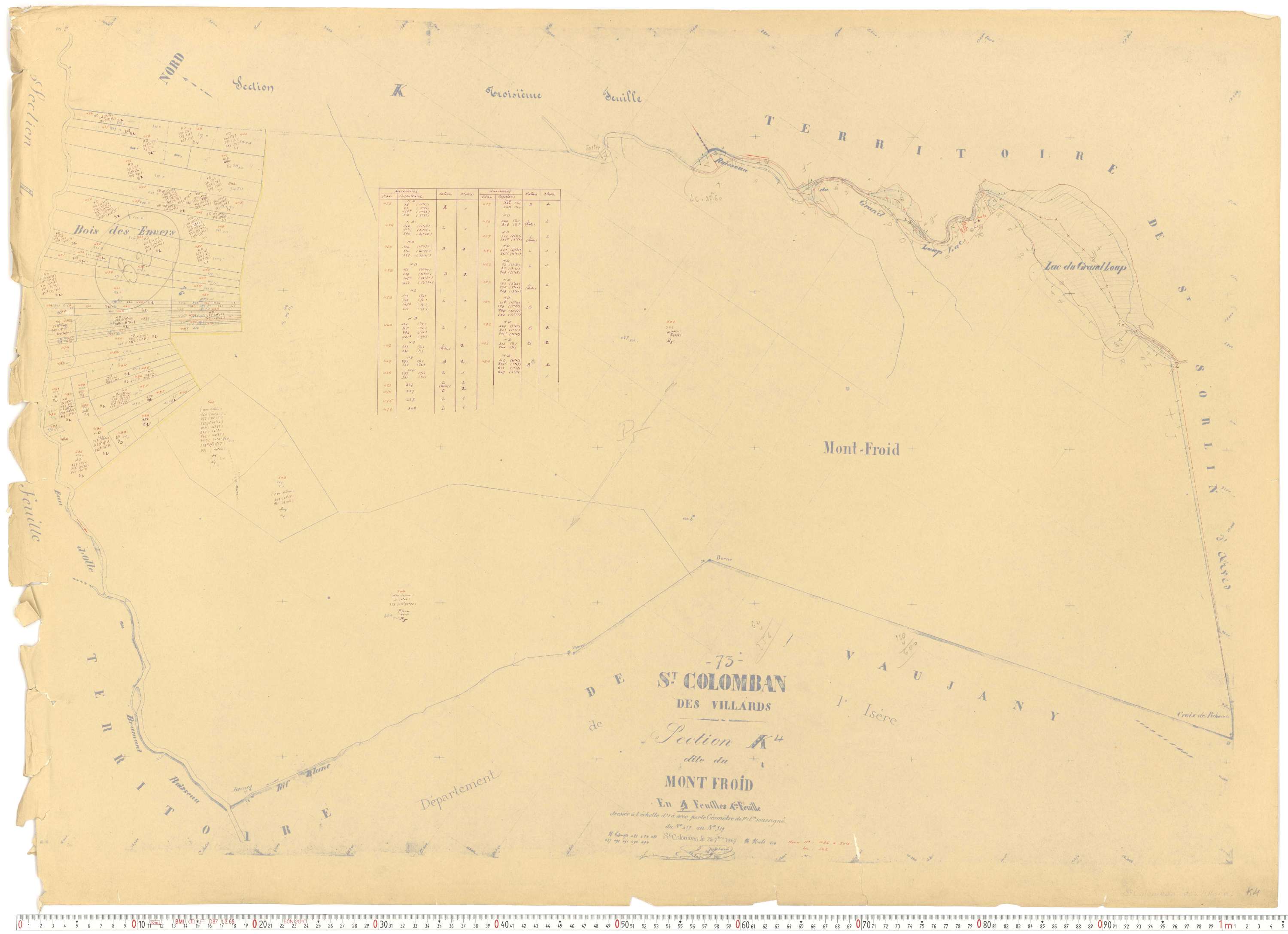 Saint-Colomban-des-Villards - Plans cadastraux du cadastre rénové.