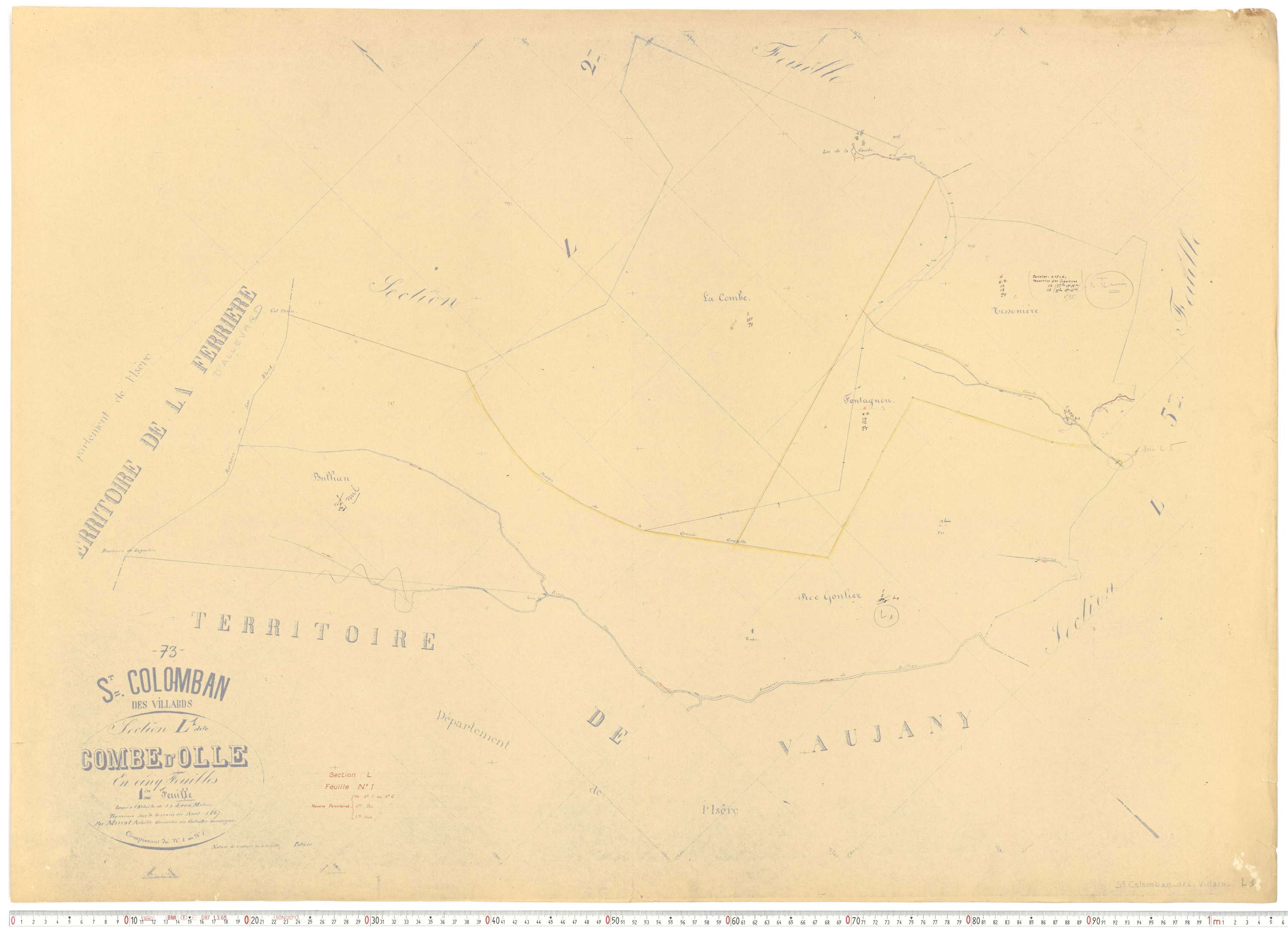 Saint-Colomban-des-Villards - Plans cadastraux du cadastre rénové.