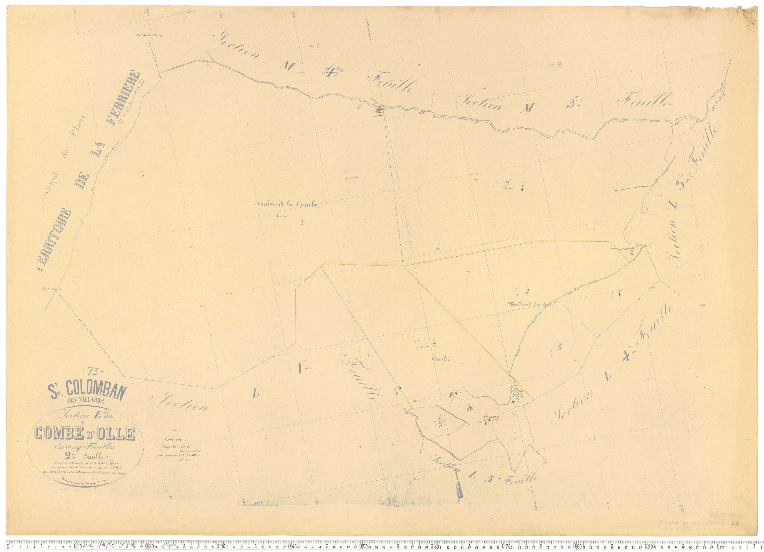 Saint-Colomban-des-Villards - Plans cadastraux du cadastre rénové.