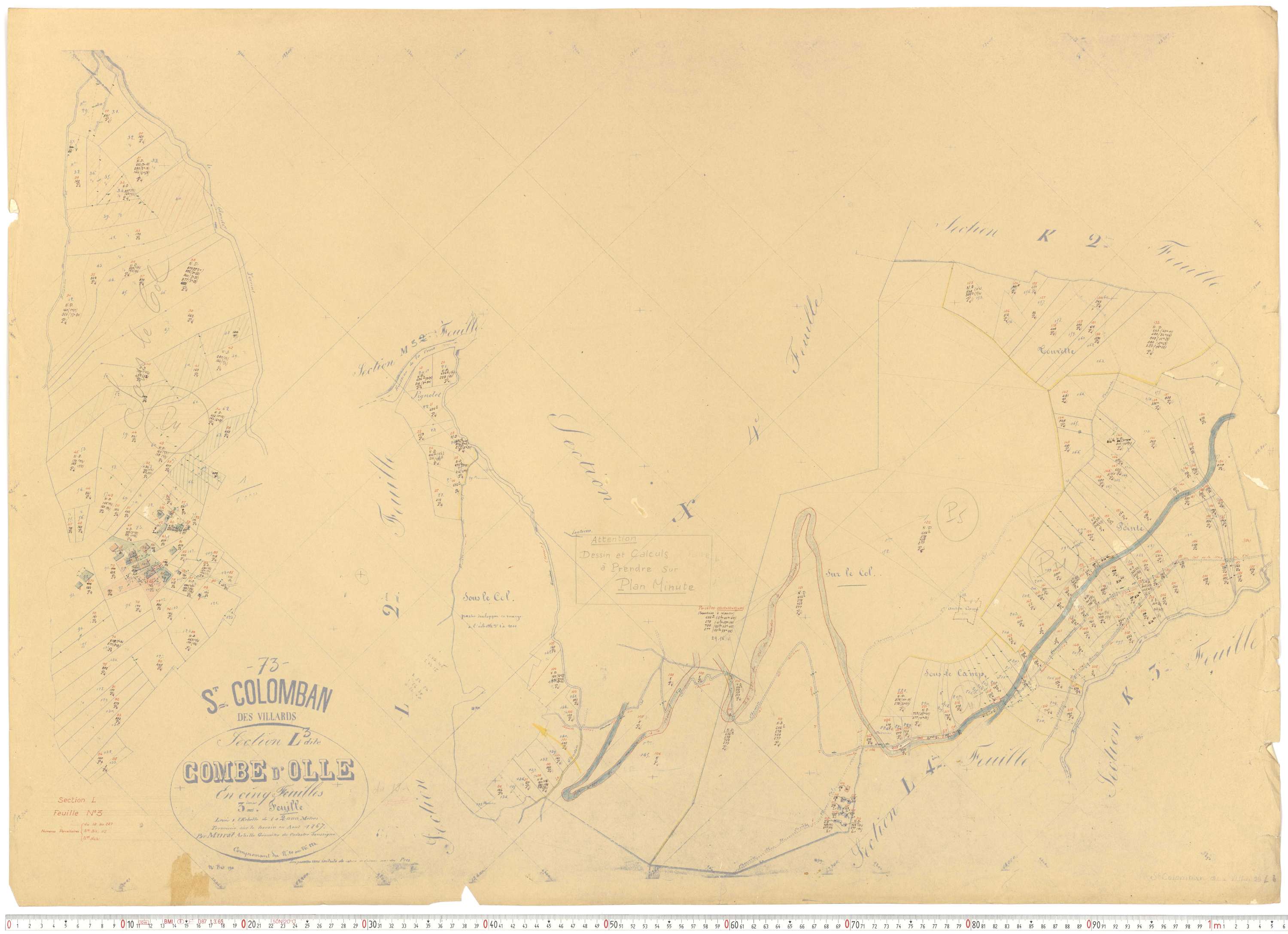 Saint-Colomban-des-Villards - Plans cadastraux du cadastre rénové.