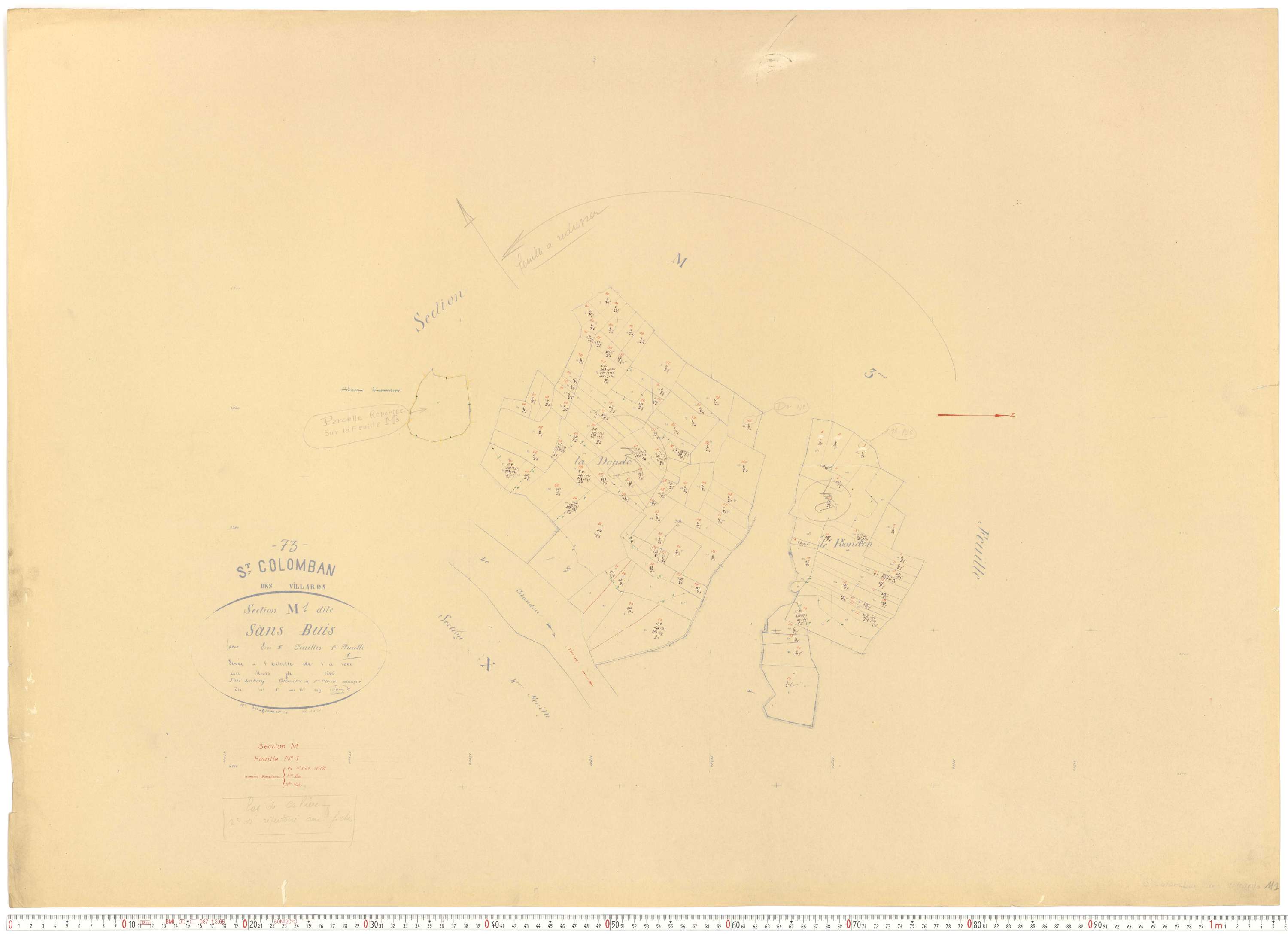 Saint-Colomban-des-Villards - Plans cadastraux du cadastre rénové.