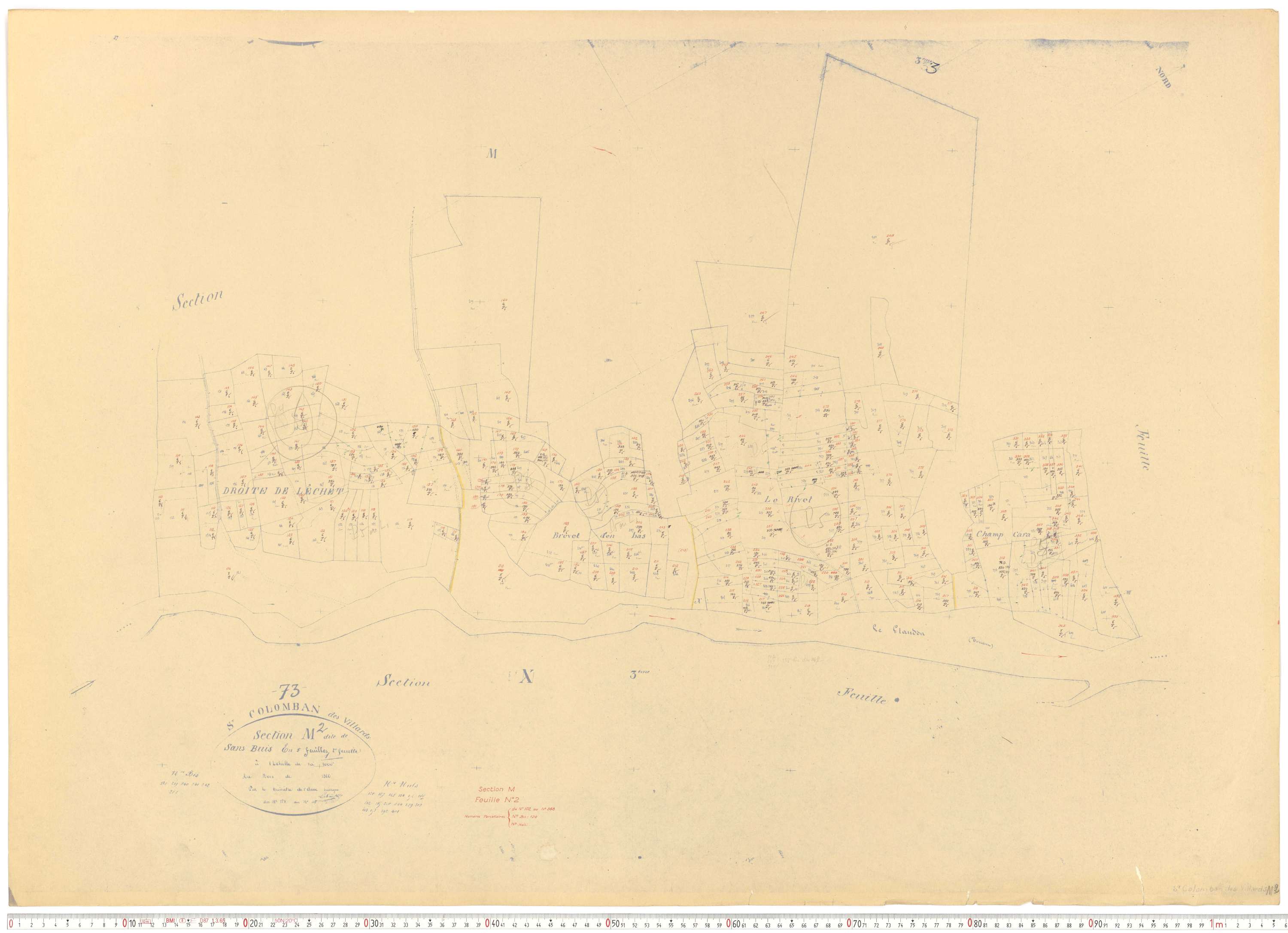 Saint-Colomban-des-Villards - Plans cadastraux du cadastre rénové.