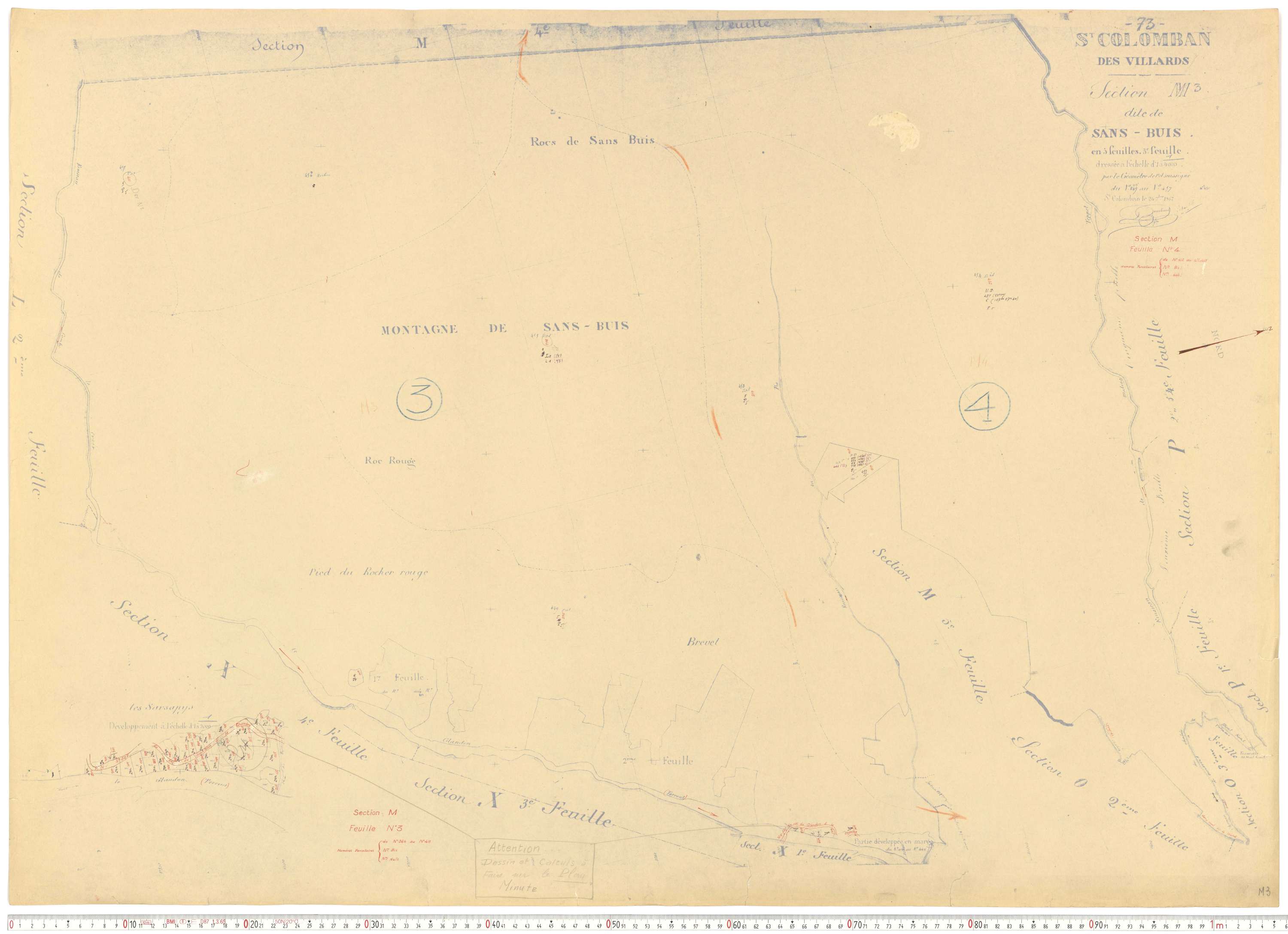 Saint-Colomban-des-Villards - Plans cadastraux du cadastre rénové.