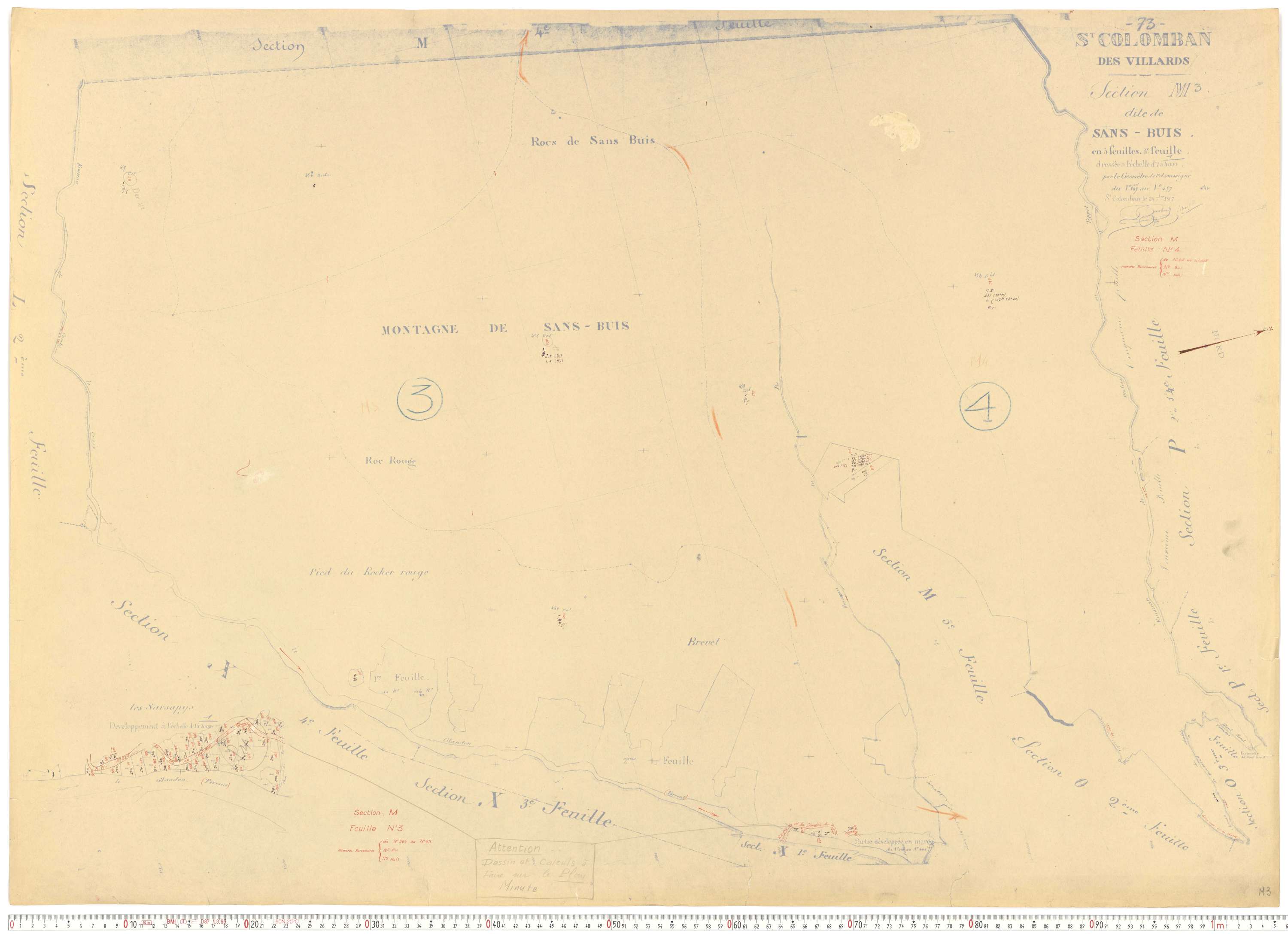 Saint-Colomban-des-Villards - Plans cadastraux du cadastre rénové.