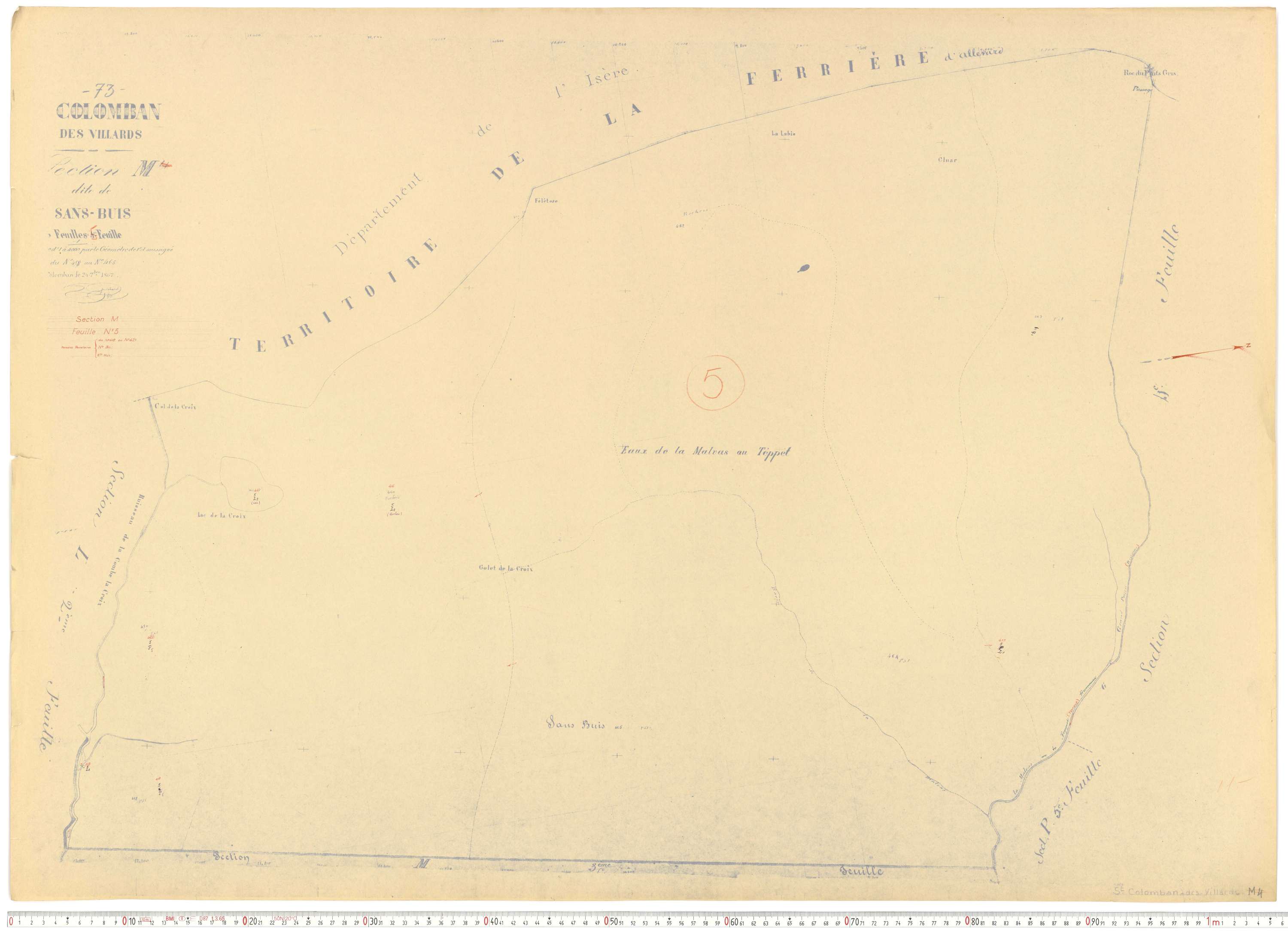 Saint-Colomban-des-Villards - Plans cadastraux du cadastre rénové.