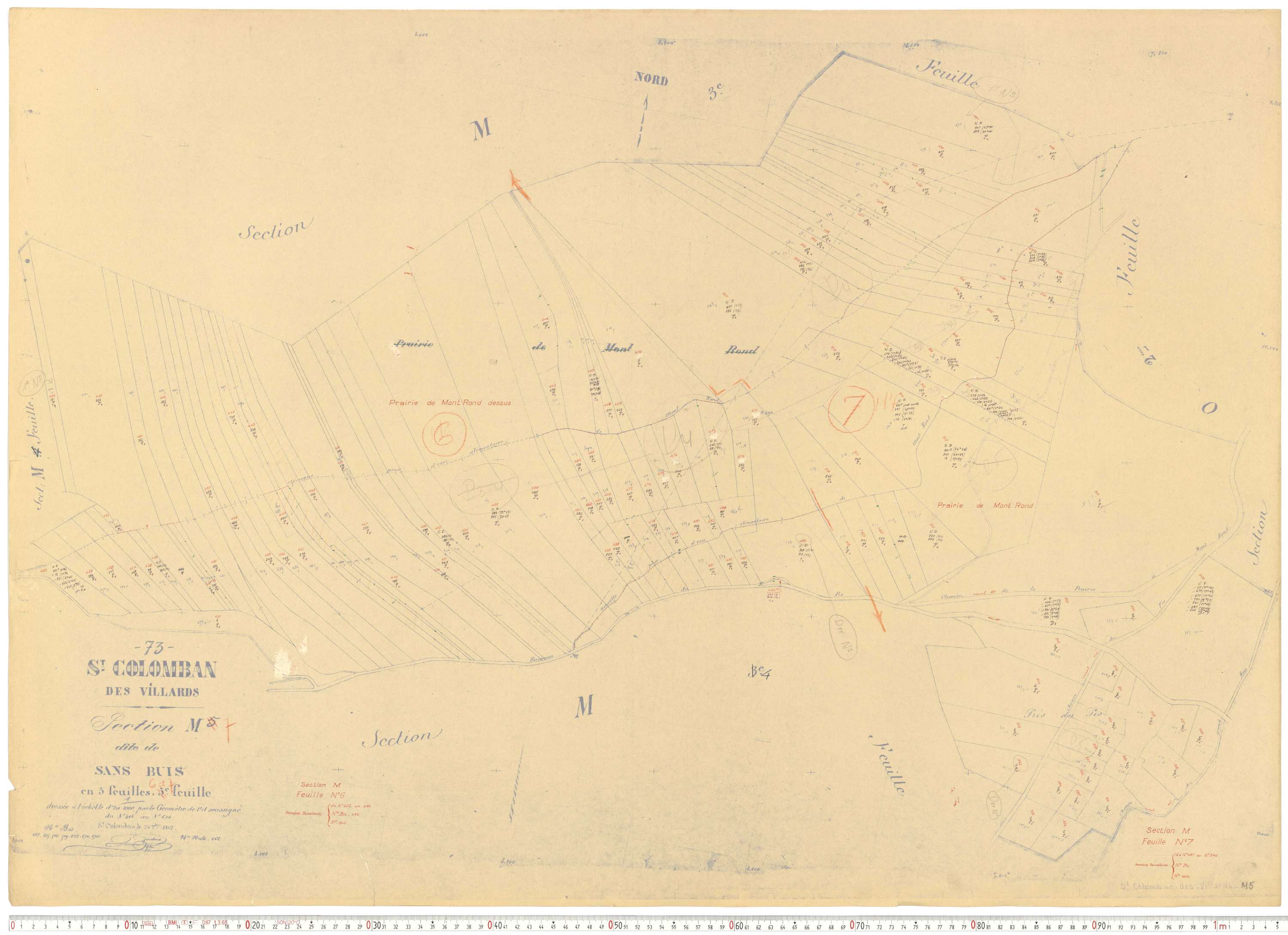 Saint-Colomban-des-Villards - Plans cadastraux du cadastre rénové.