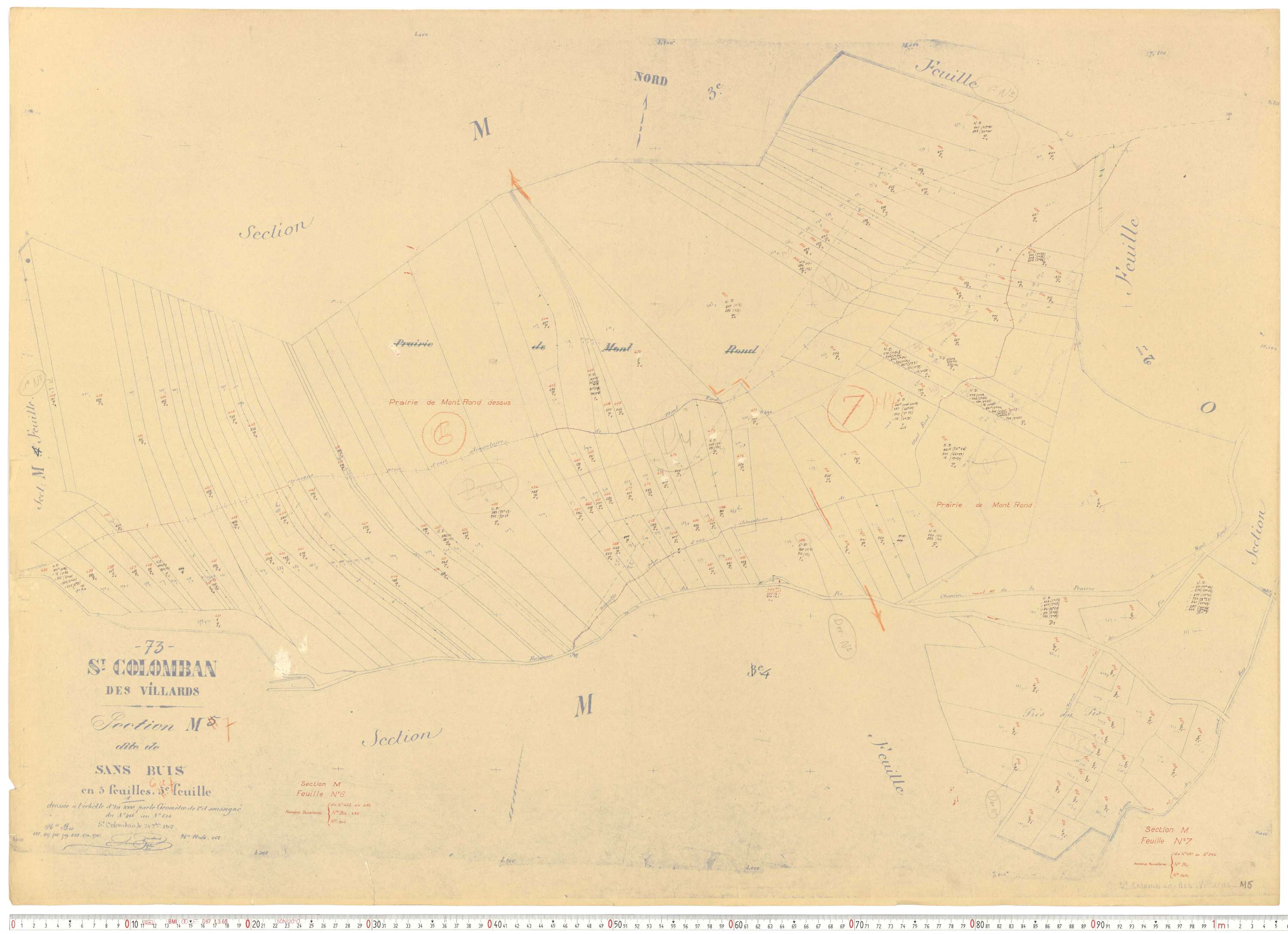 Saint-Colomban-des-Villards - Plans cadastraux du cadastre rénové.