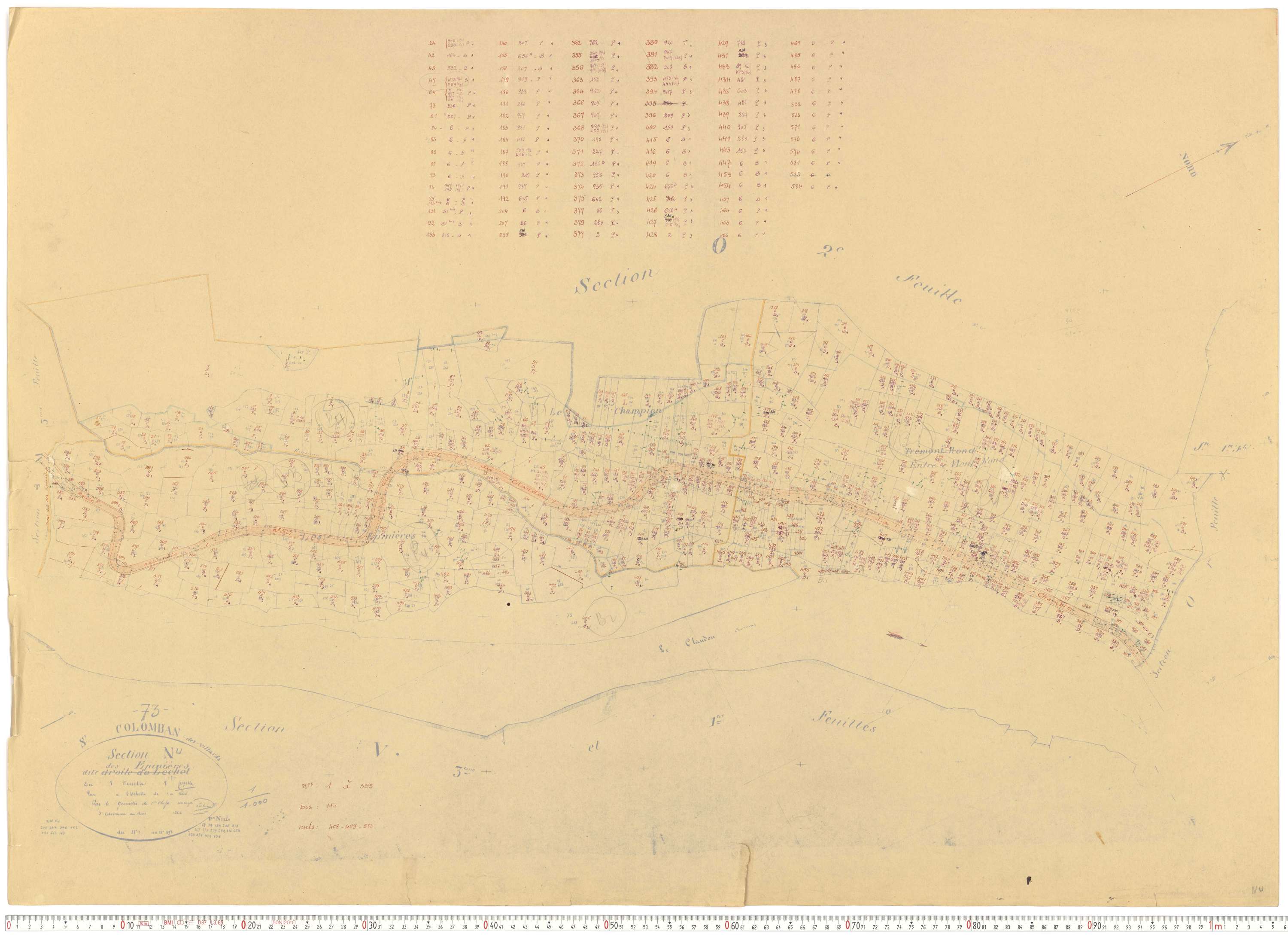 Saint-Colomban-des-Villards - Plans cadastraux du cadastre rénové.