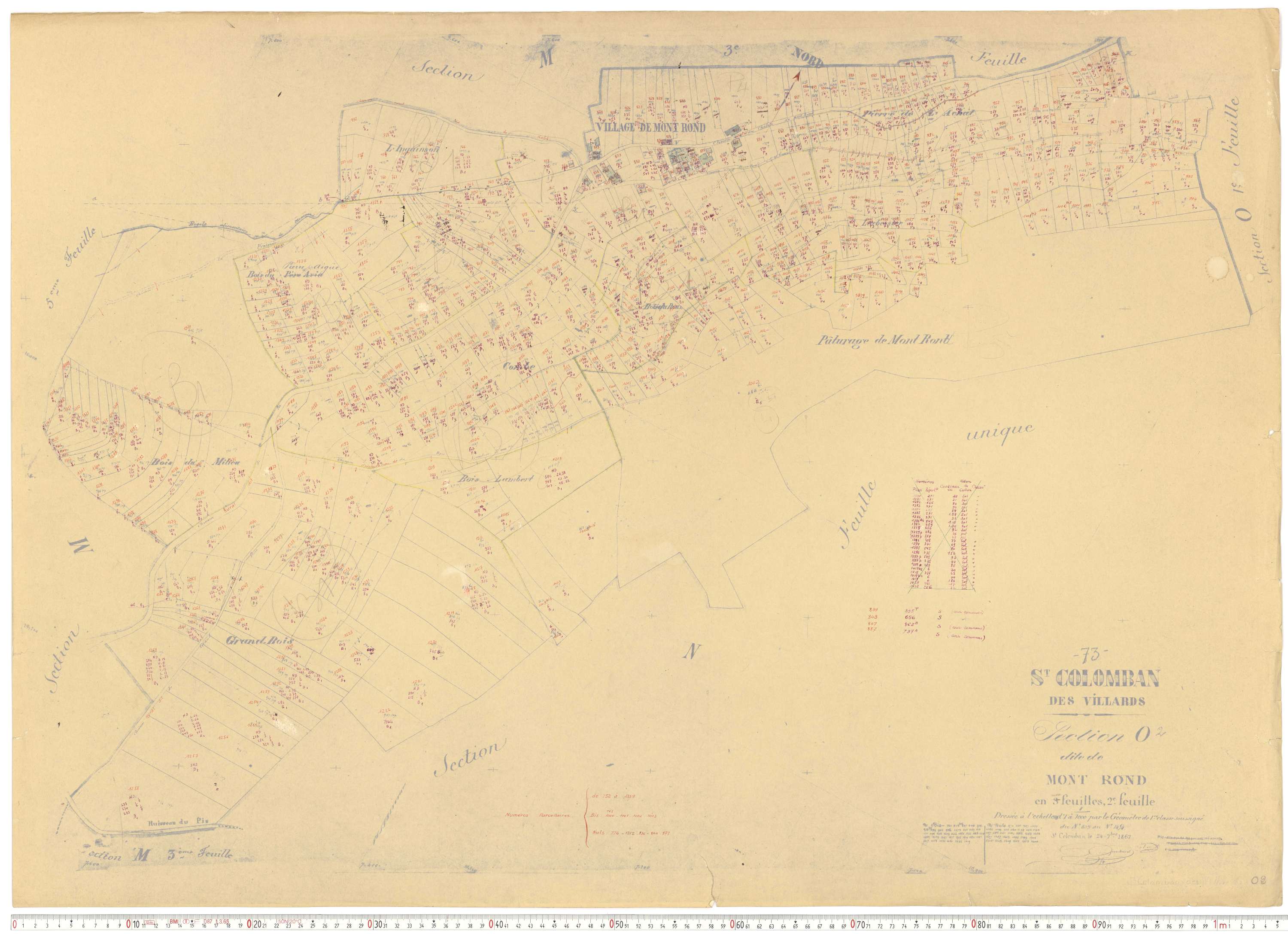 Saint-Colomban-des-Villards - Plans cadastraux du cadastre rénové.