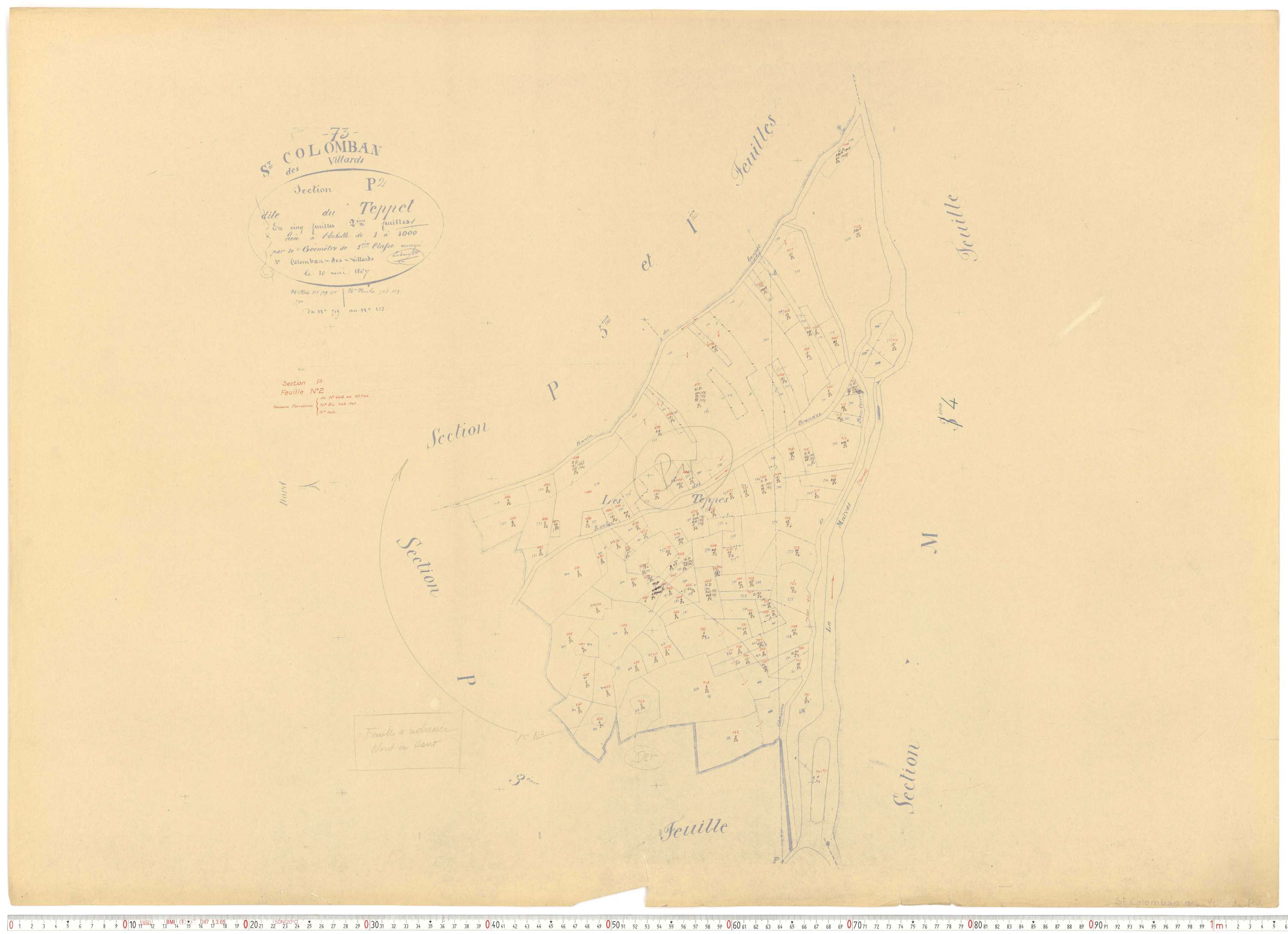 Saint-Colomban-des-Villards - Plans cadastraux du cadastre rénové.