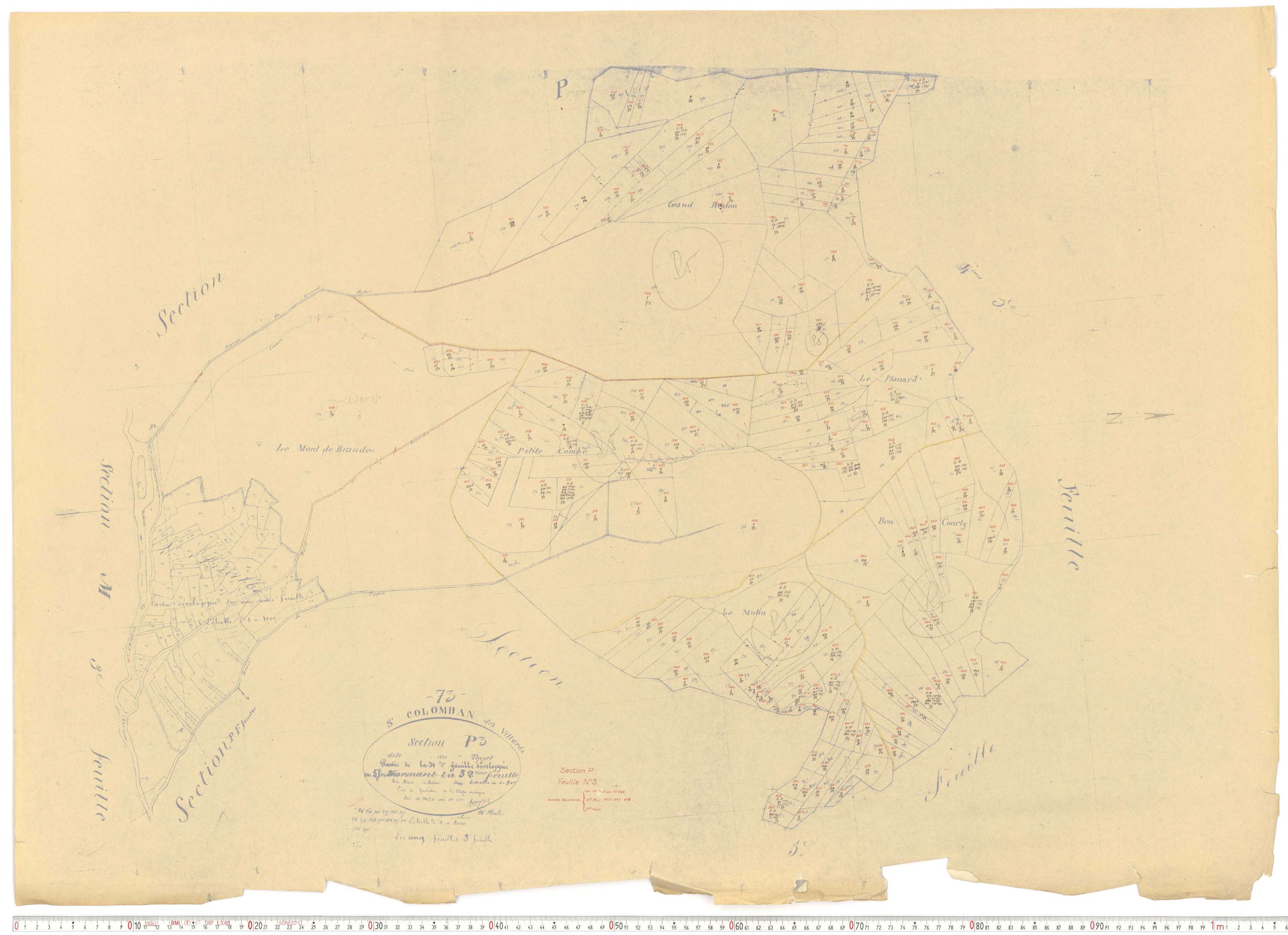 Saint-Colomban-des-Villards - Plans cadastraux du cadastre rénové.