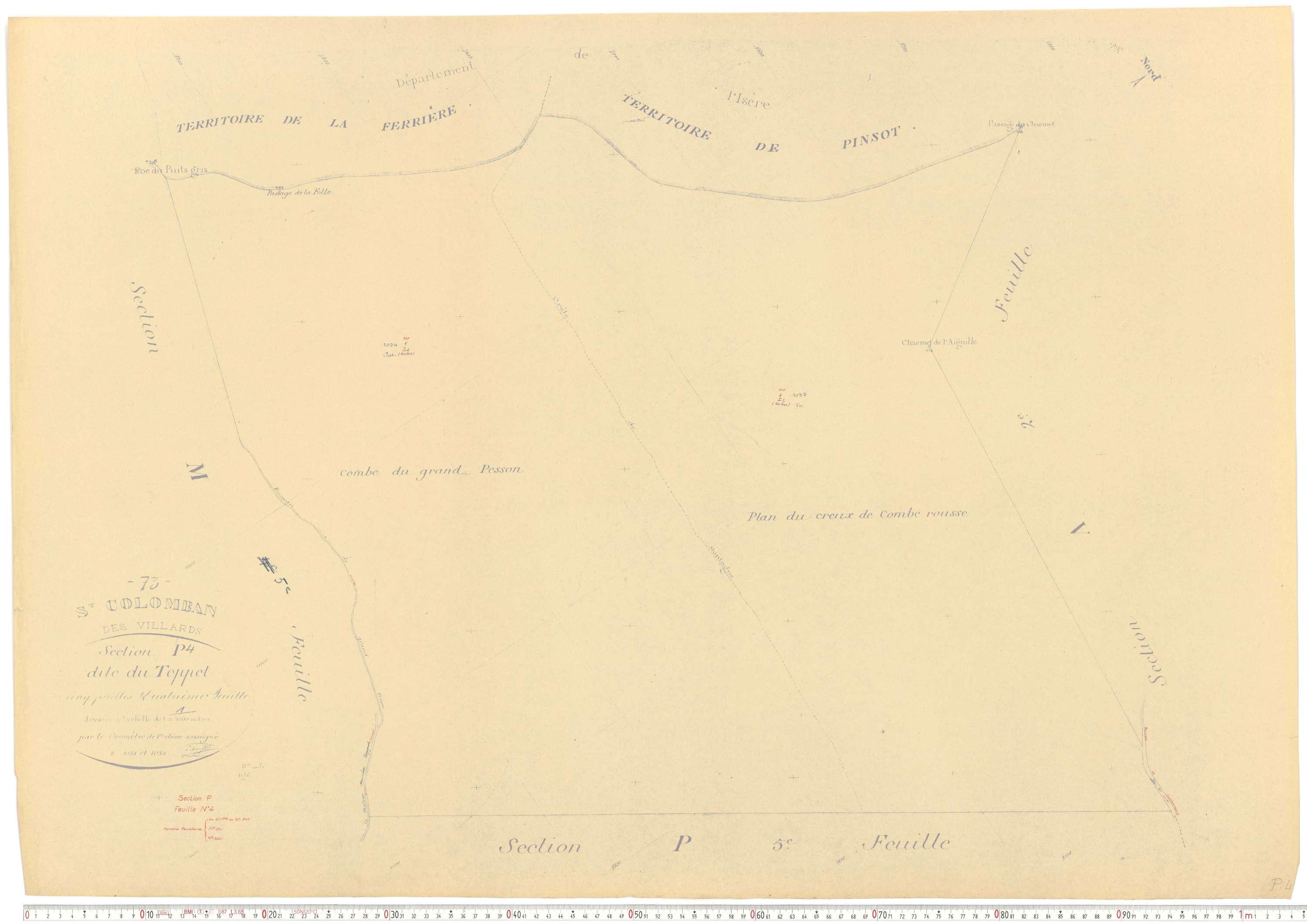 Saint-Colomban-des-Villards - Plans cadastraux du cadastre rénové.