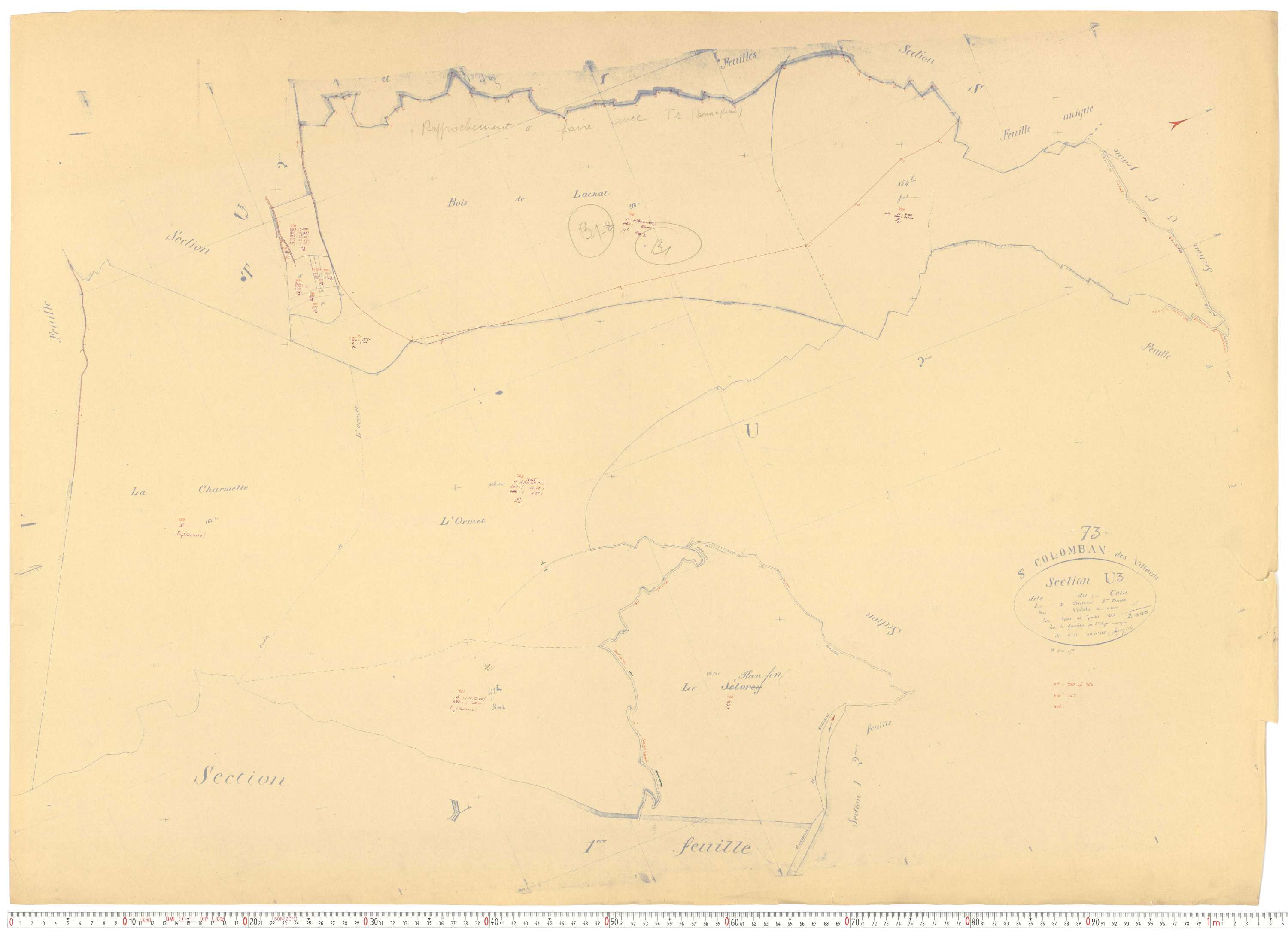 Saint-Colomban-des-Villards - Plans cadastraux du cadastre rénové.
