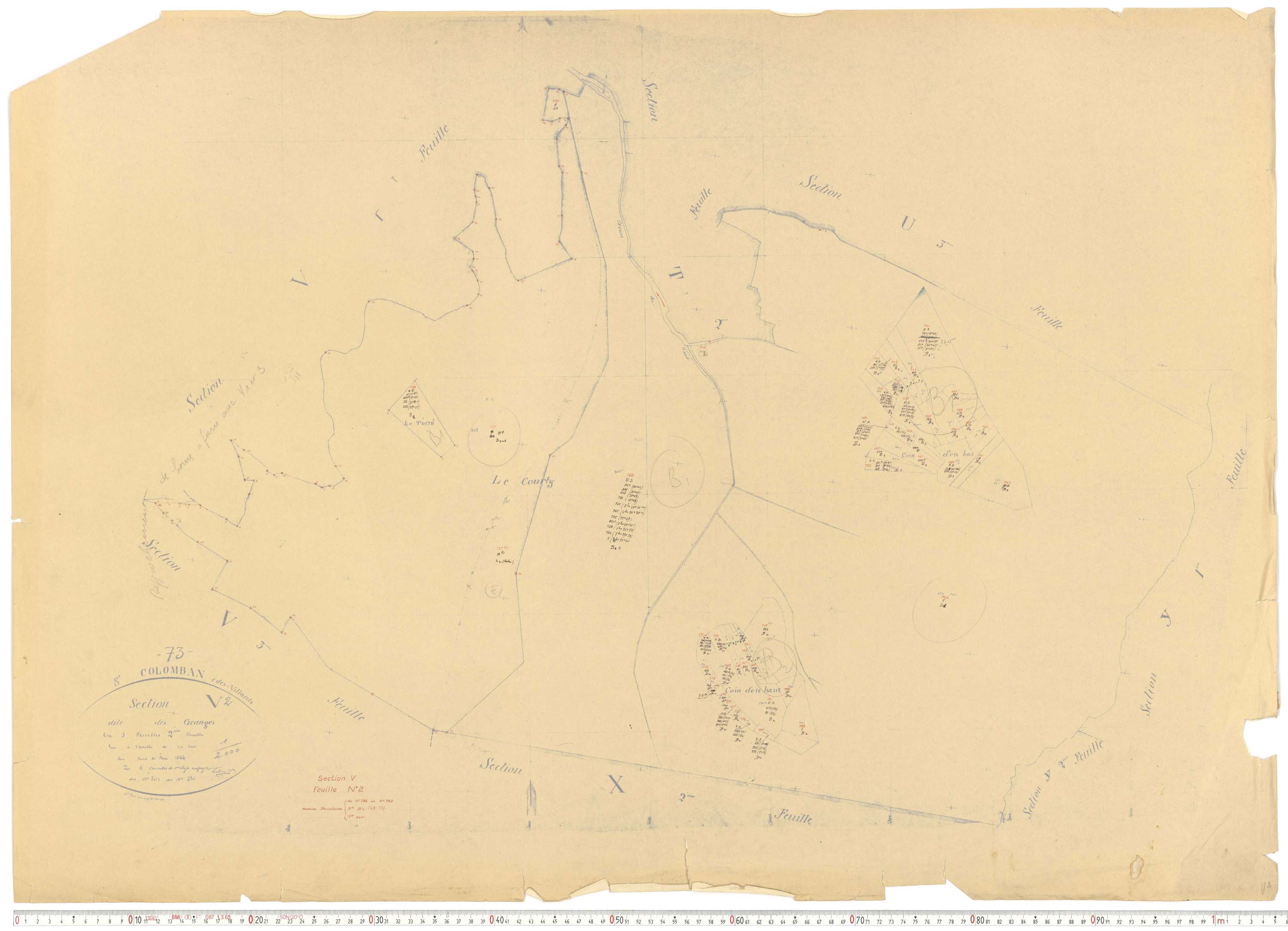 Saint-Colomban-des-Villards - Plans cadastraux du cadastre rénové.