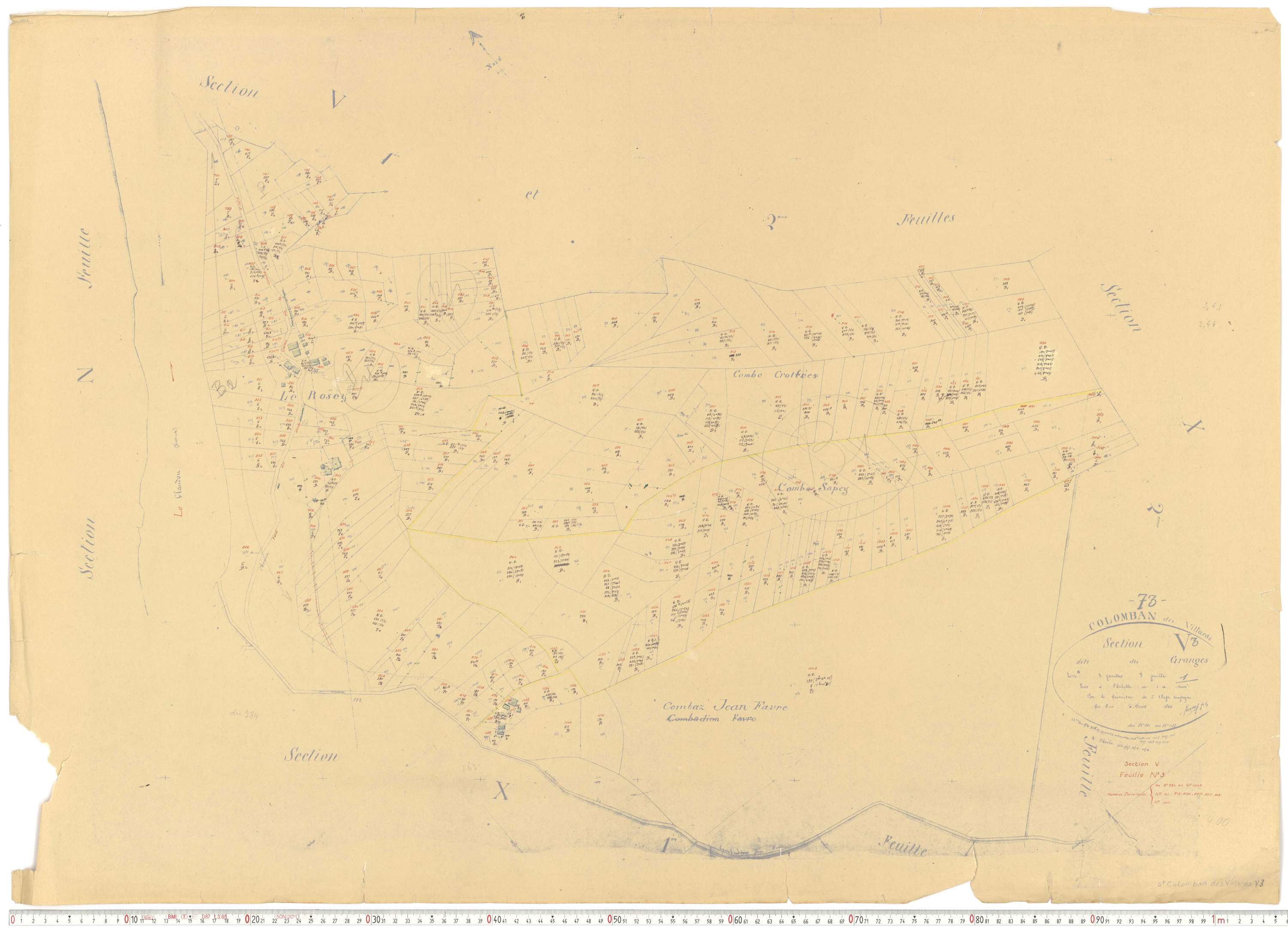 Saint-Colomban-des-Villards - Plans cadastraux du cadastre rénové.