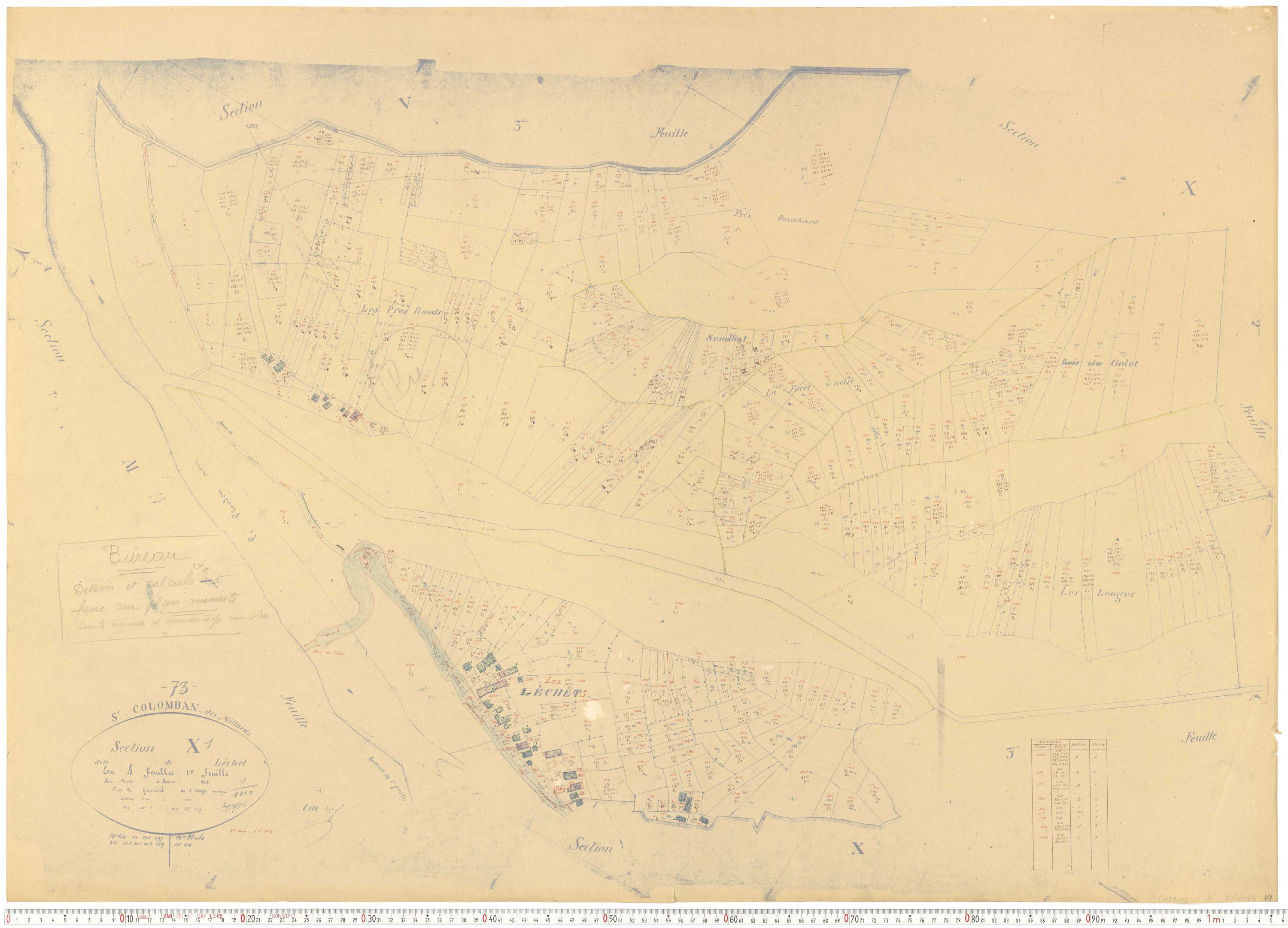 Saint-Colomban-des-Villards - Plans cadastraux du cadastre rénové.