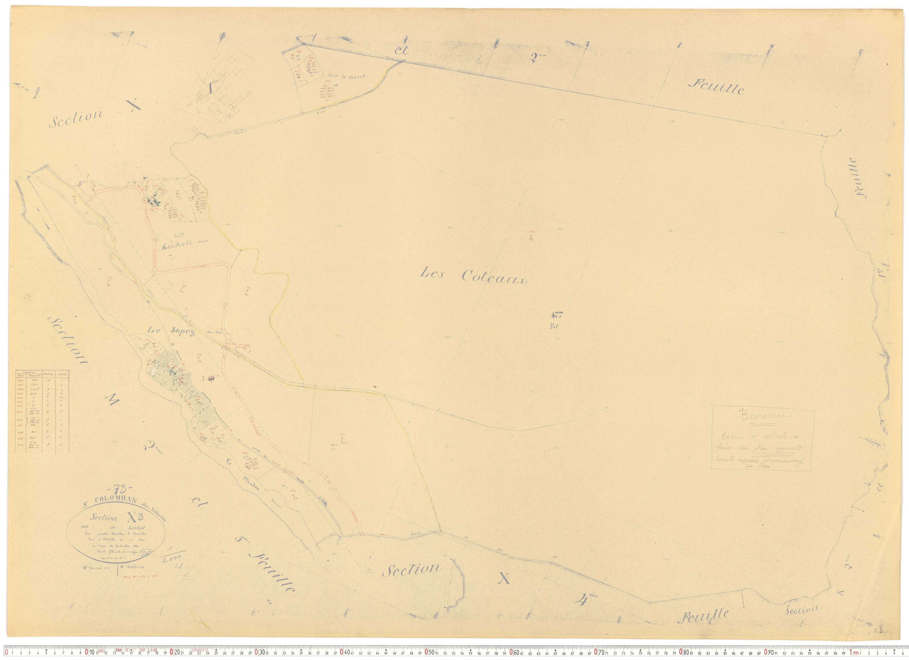 Saint-Colomban-des-Villards - Plans cadastraux du cadastre rénové.
