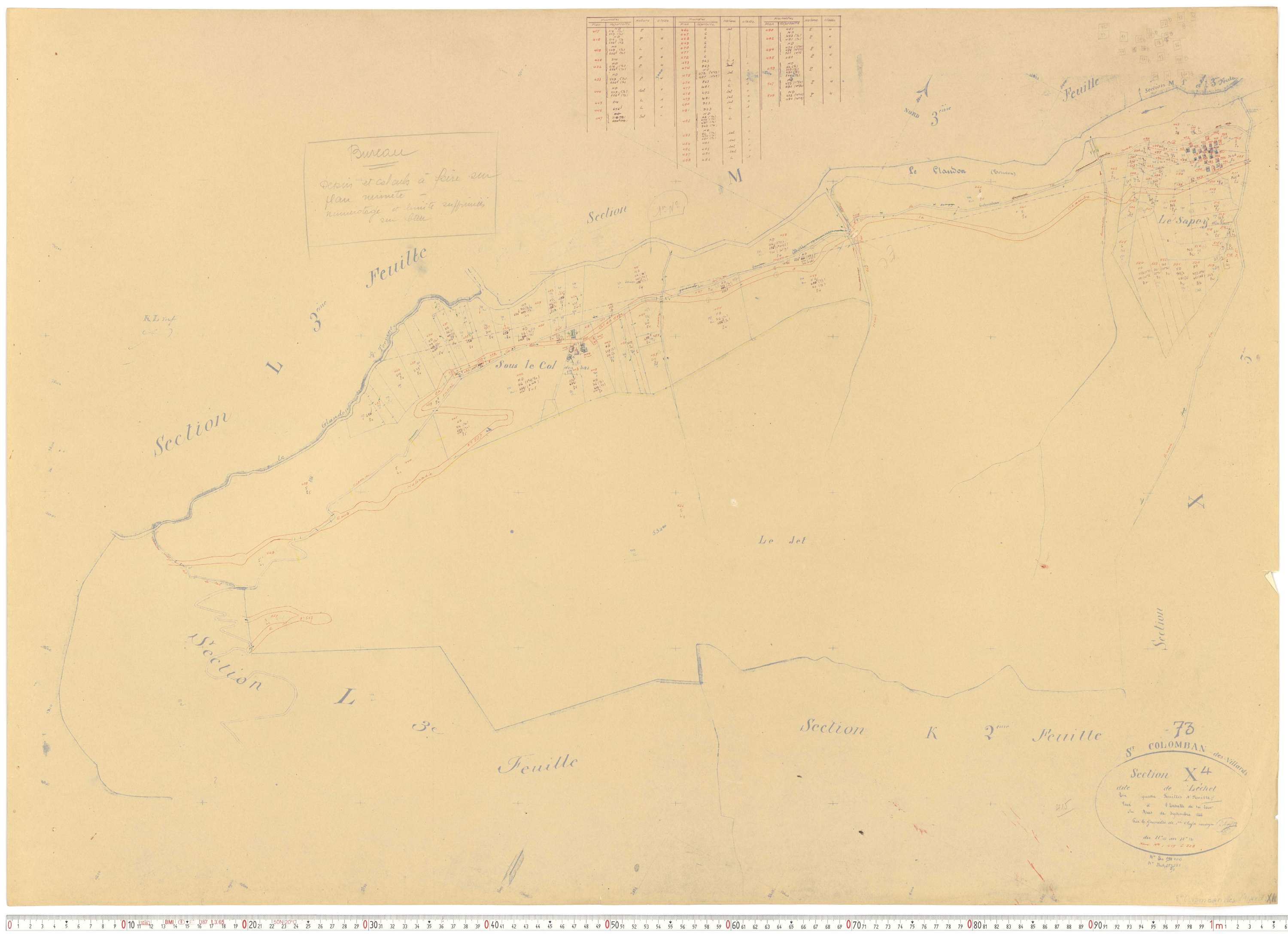 Saint-Colomban-des-Villards - Plans cadastraux du cadastre rénové.
