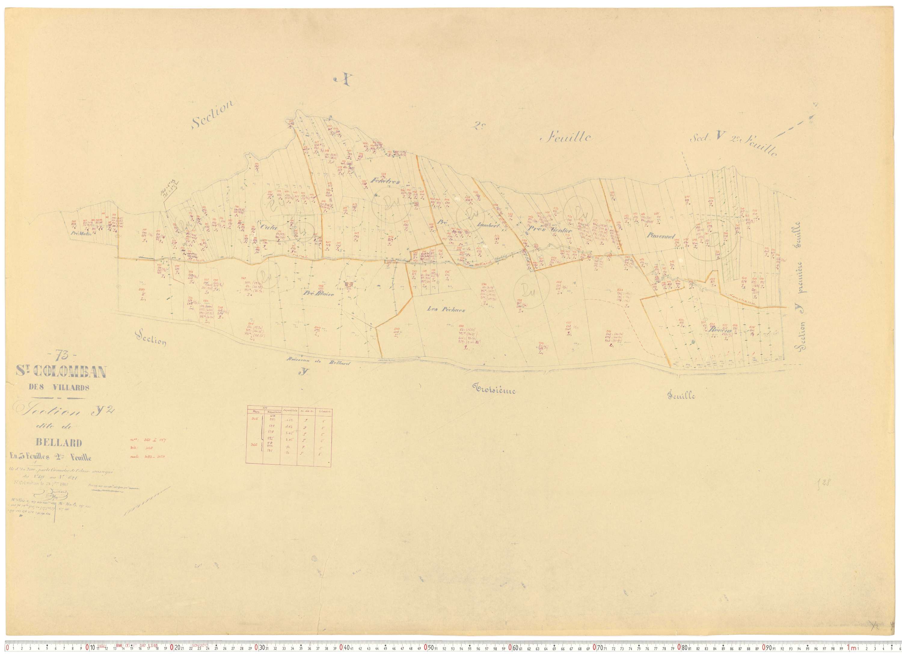 Saint-Colomban-des-Villards - Plans cadastraux du cadastre rénové.