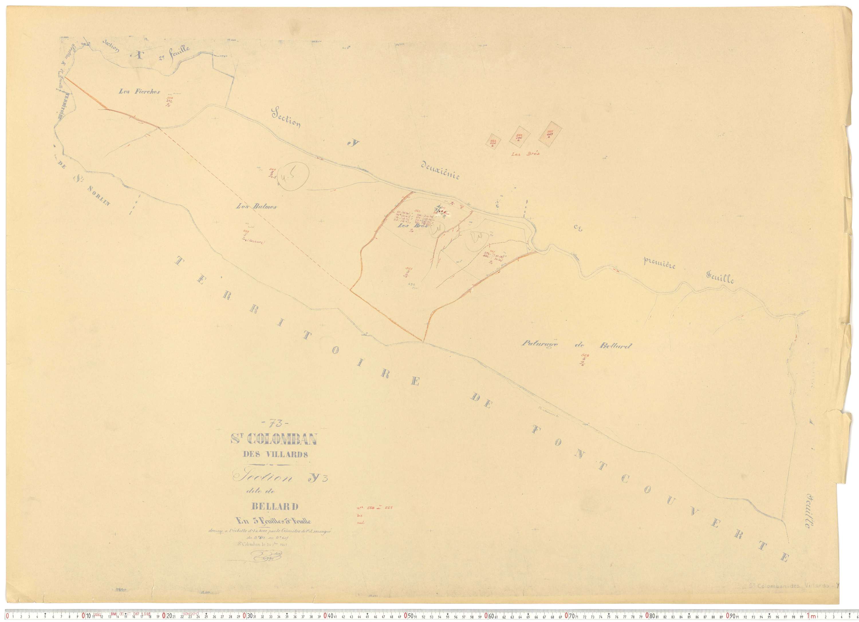Saint-Colomban-des-Villards - Plans cadastraux du cadastre rénové.