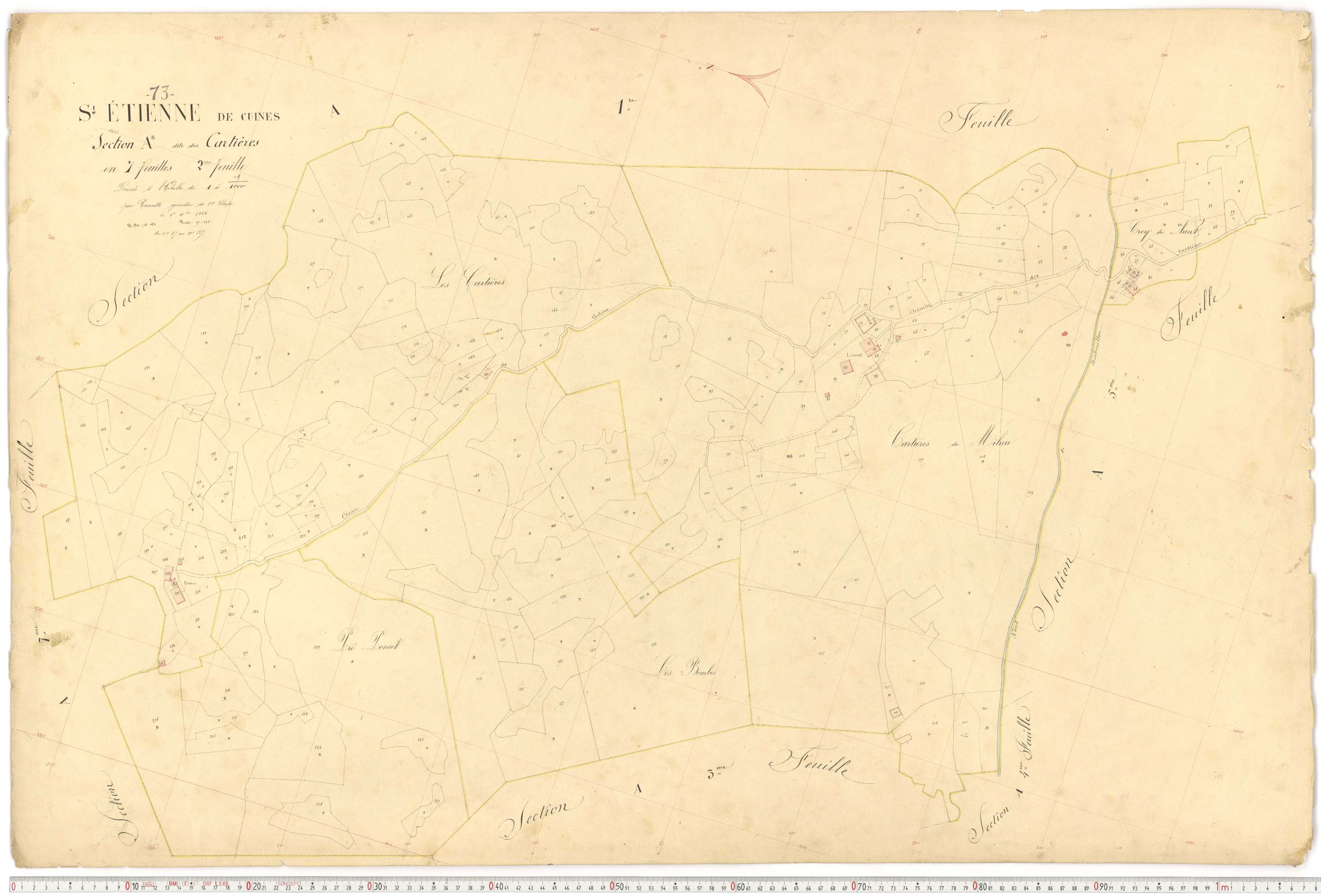 Saint-Étienne-de-Cuines - Plans cadastraux du premier cadastre français.