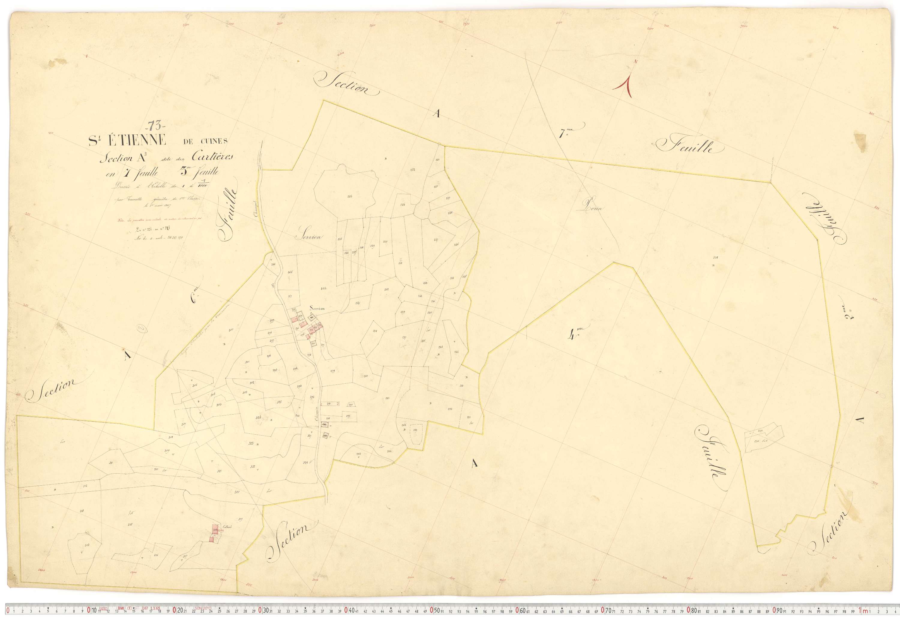 Saint-Étienne-de-Cuines - Plans cadastraux du premier cadastre français.
