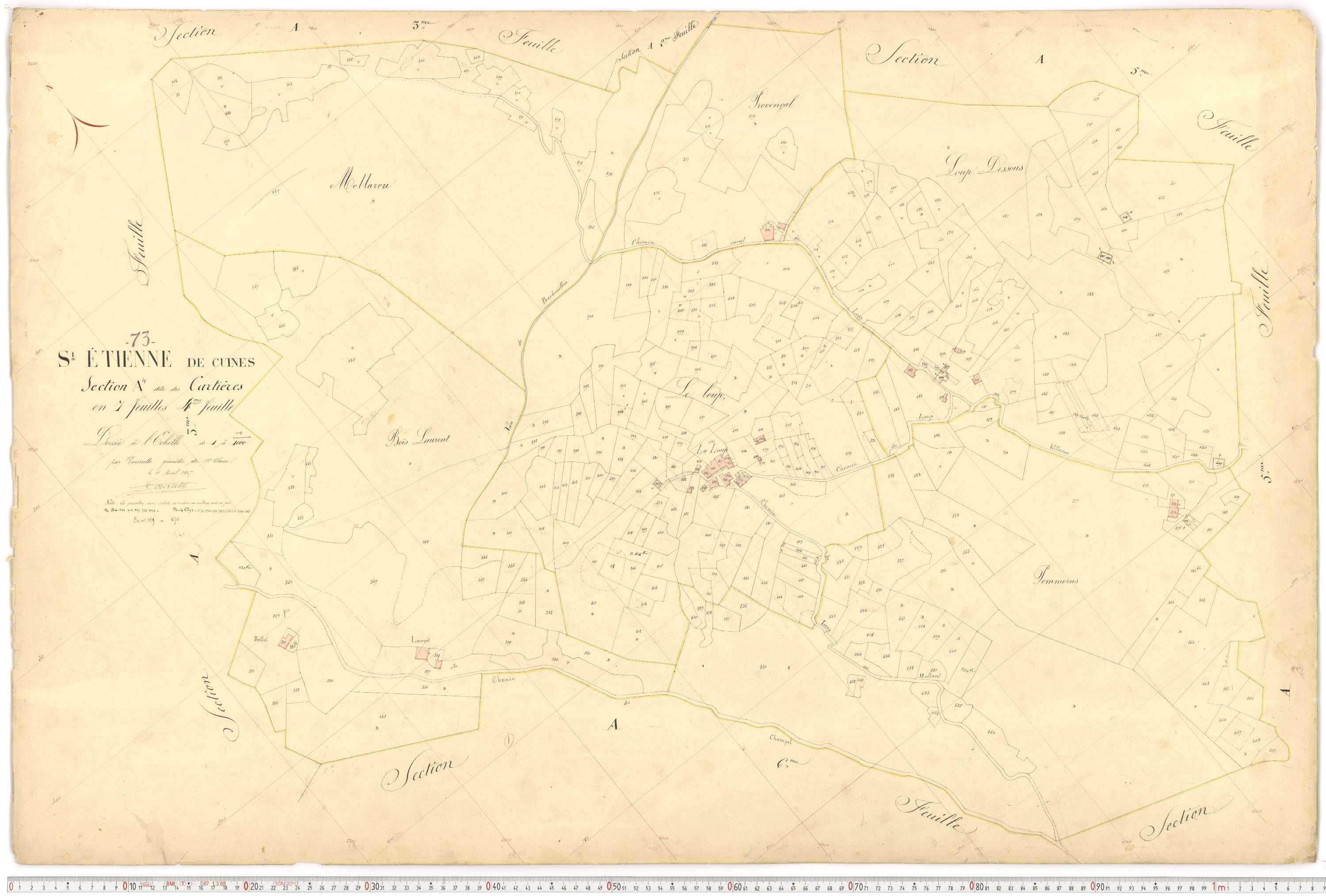 Saint-Étienne-de-Cuines - Plans cadastraux du premier cadastre français.