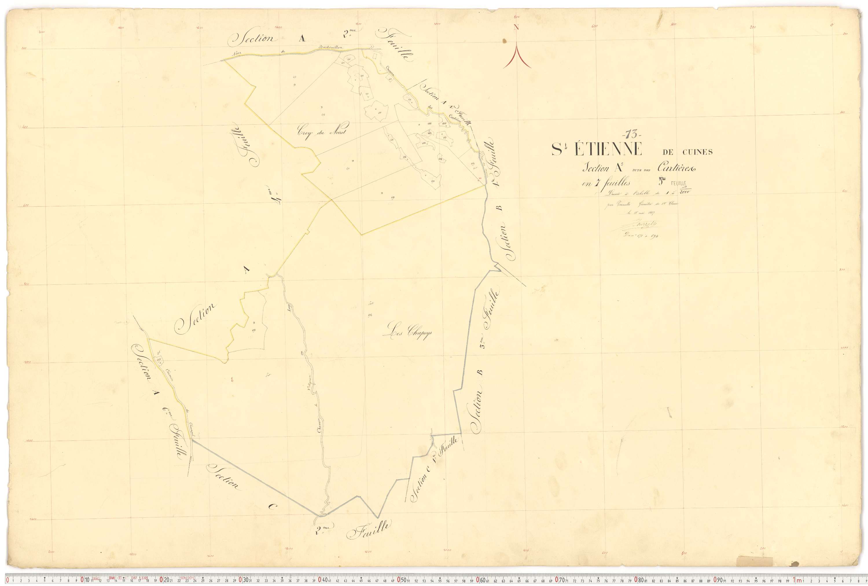 Saint-Étienne-de-Cuines - Plans cadastraux du premier cadastre français.