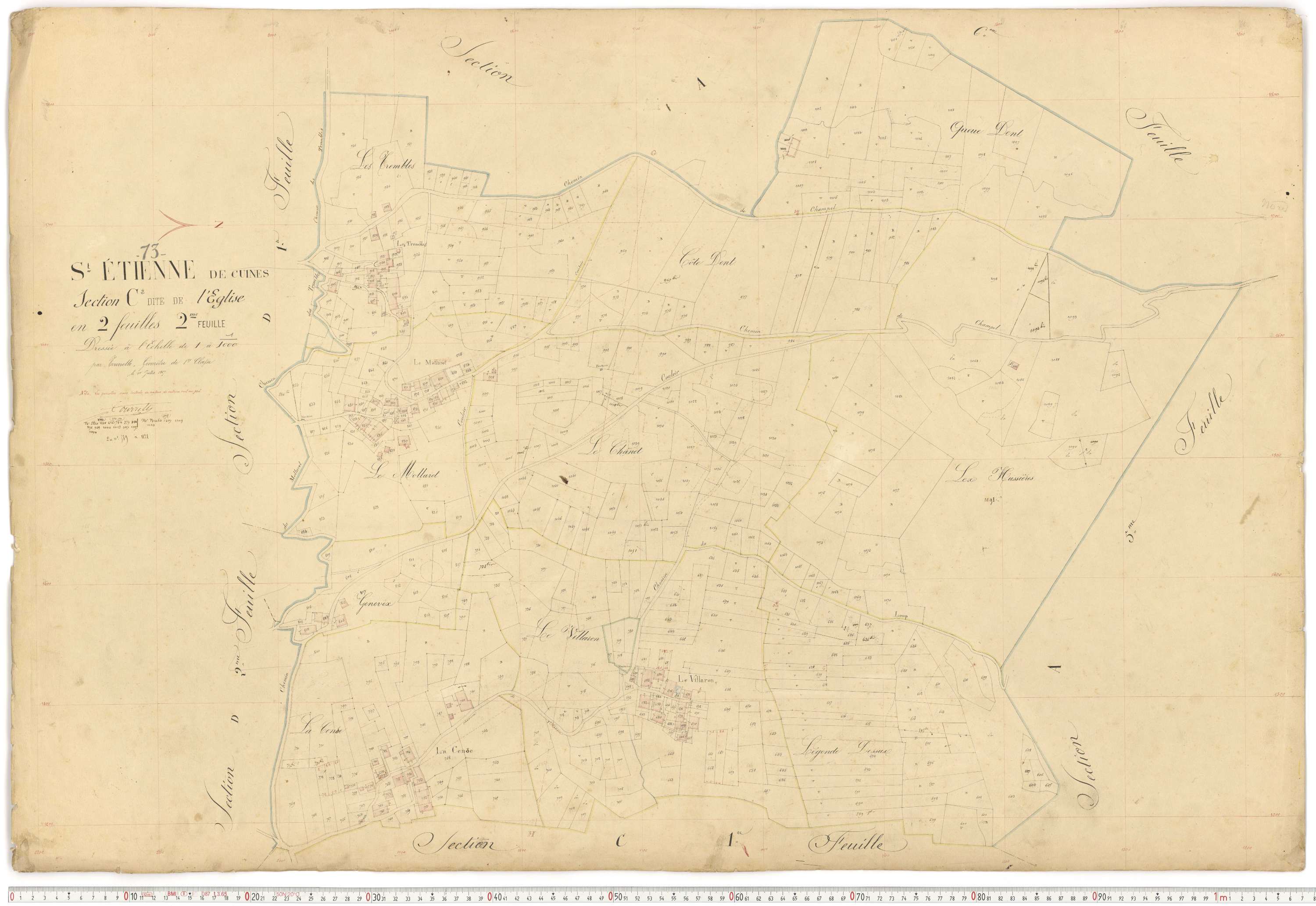 Saint-Étienne-de-Cuines - Plans cadastraux du premier cadastre français.