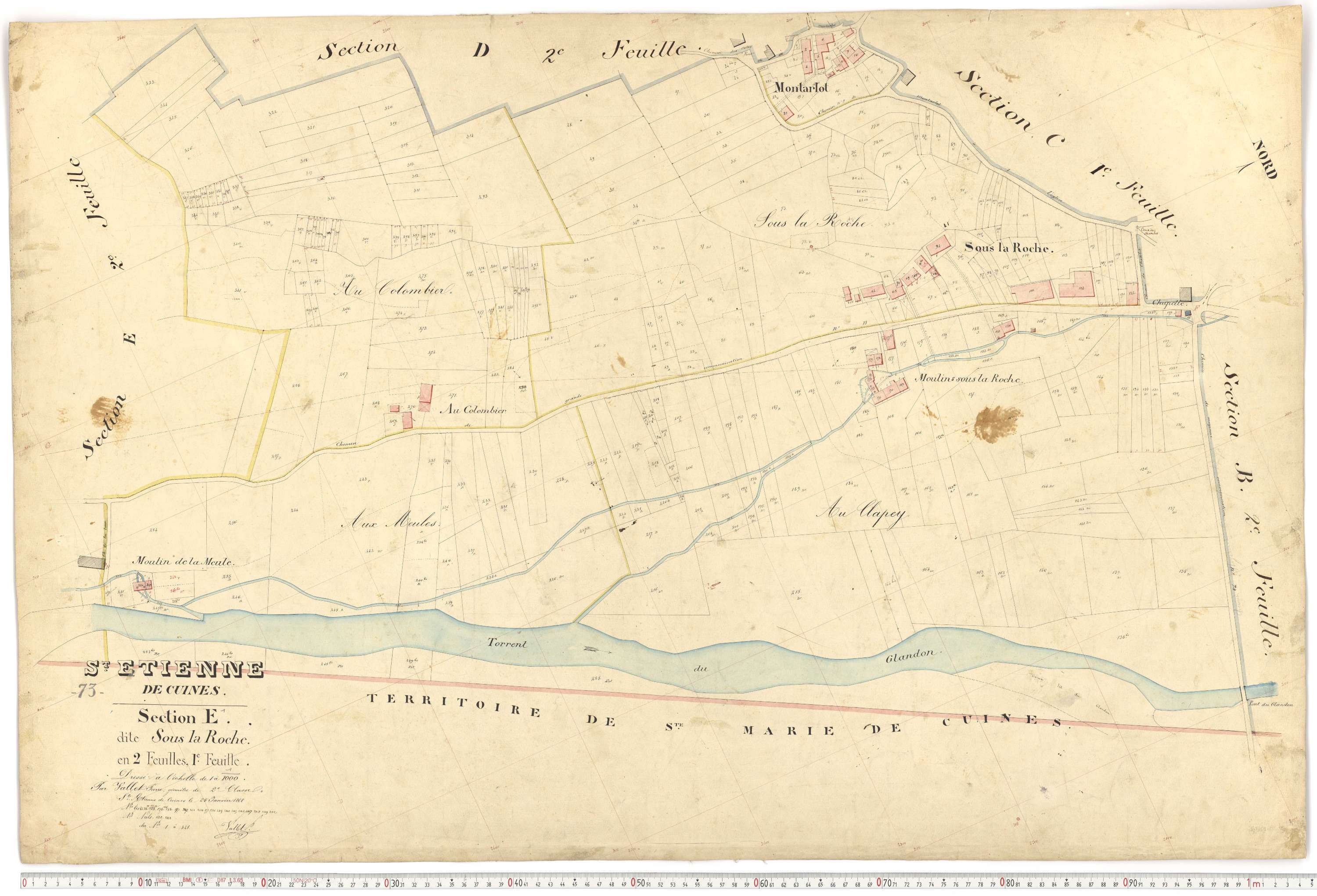 Saint-Étienne-de-Cuines - Plans cadastraux du premier cadastre français.
