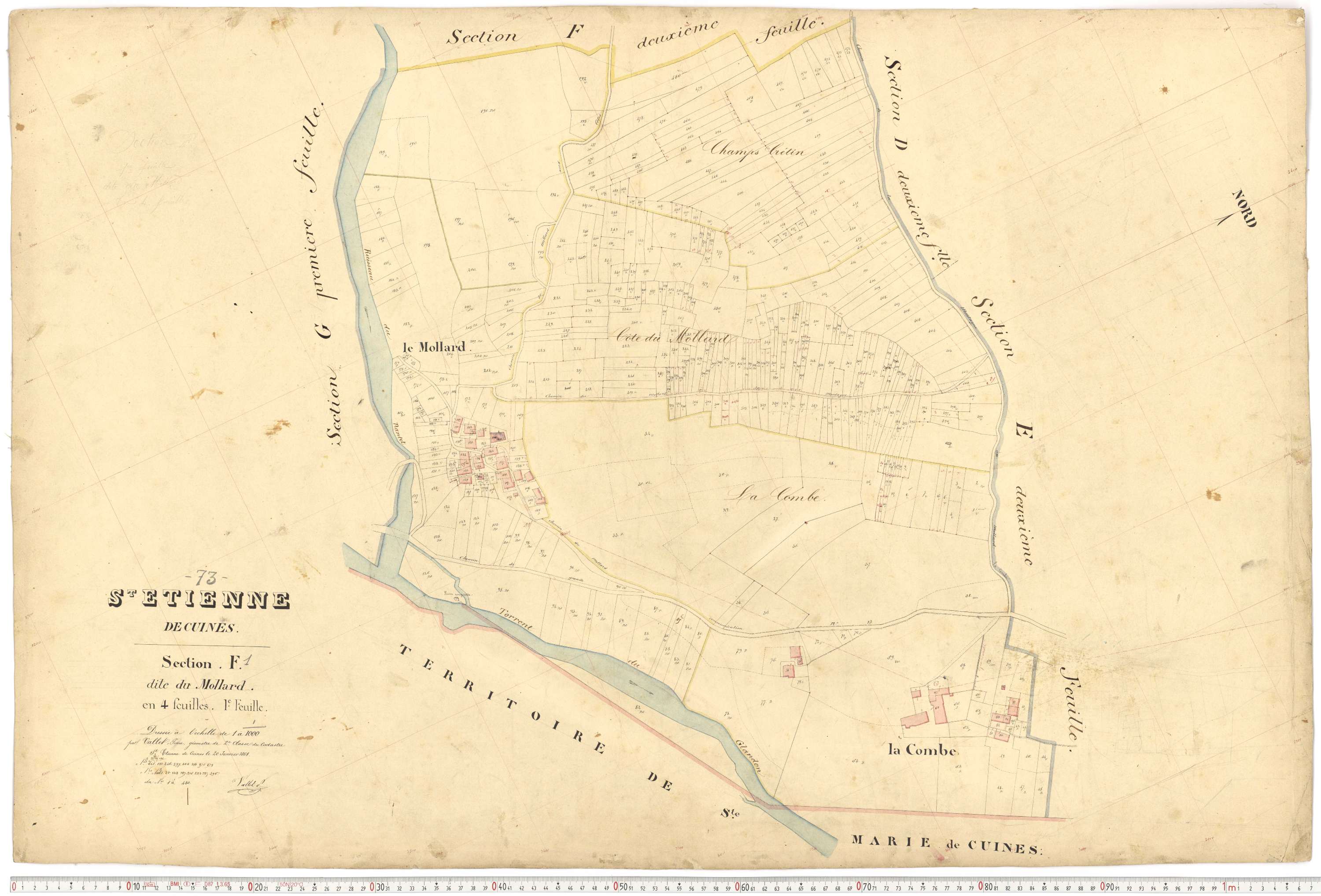 Saint-Étienne-de-Cuines - Plans cadastraux du premier cadastre français.