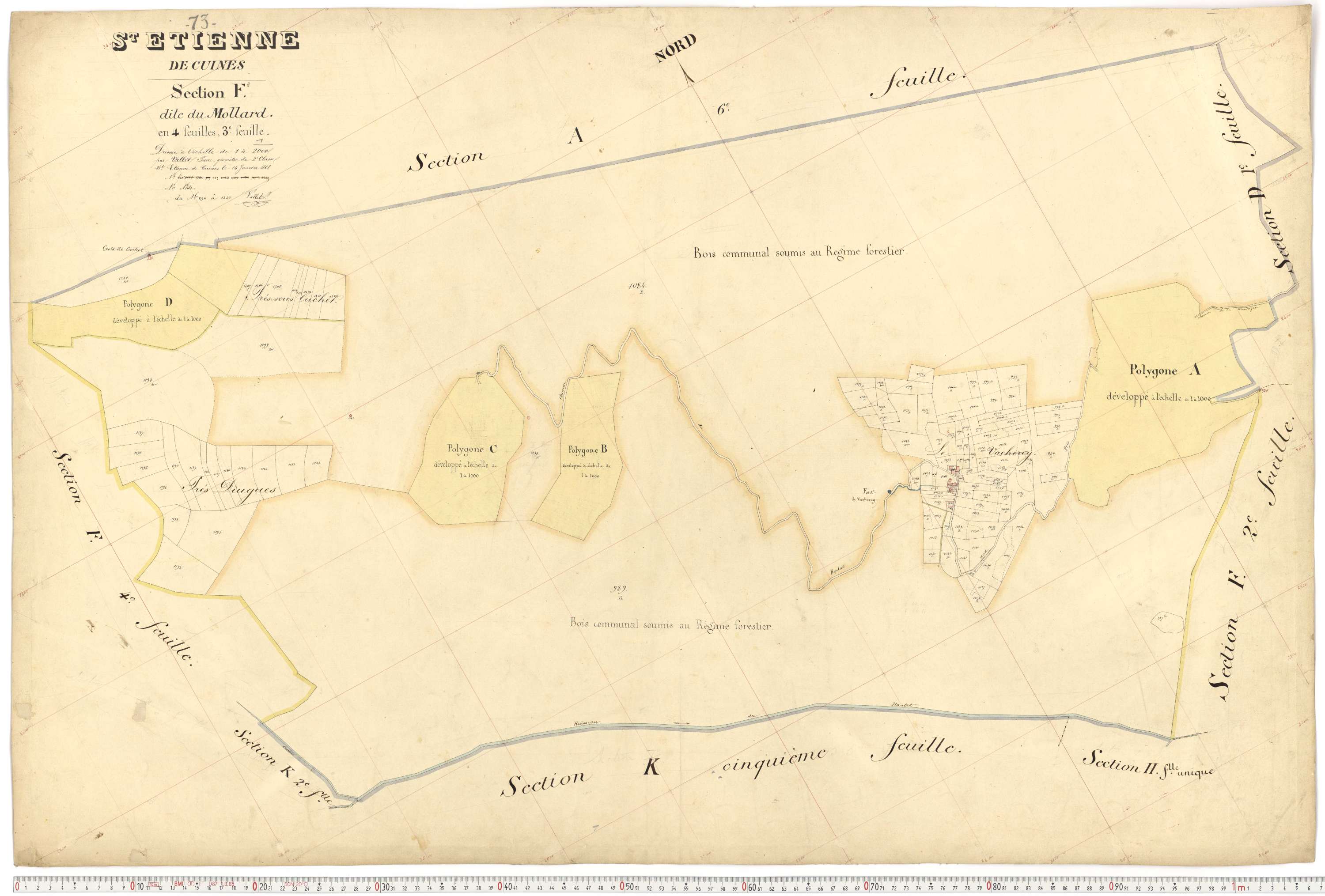 Saint-Étienne-de-Cuines - Plans cadastraux du premier cadastre français.