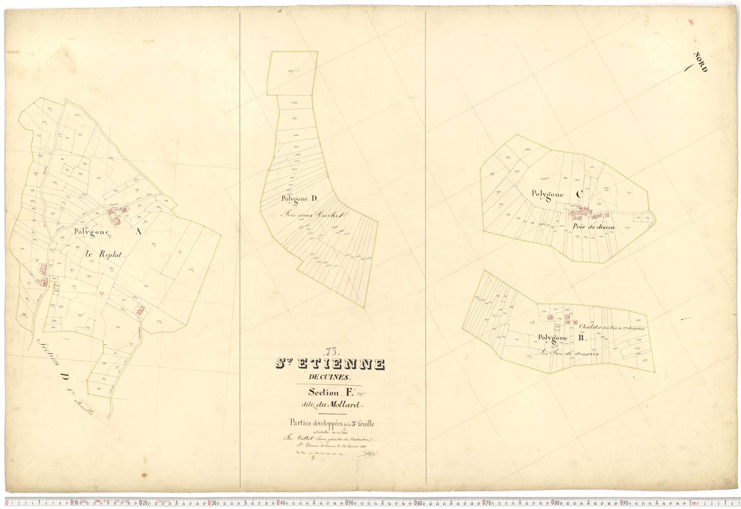 Saint-Étienne-de-Cuines - Plans cadastraux du premier cadastre français.