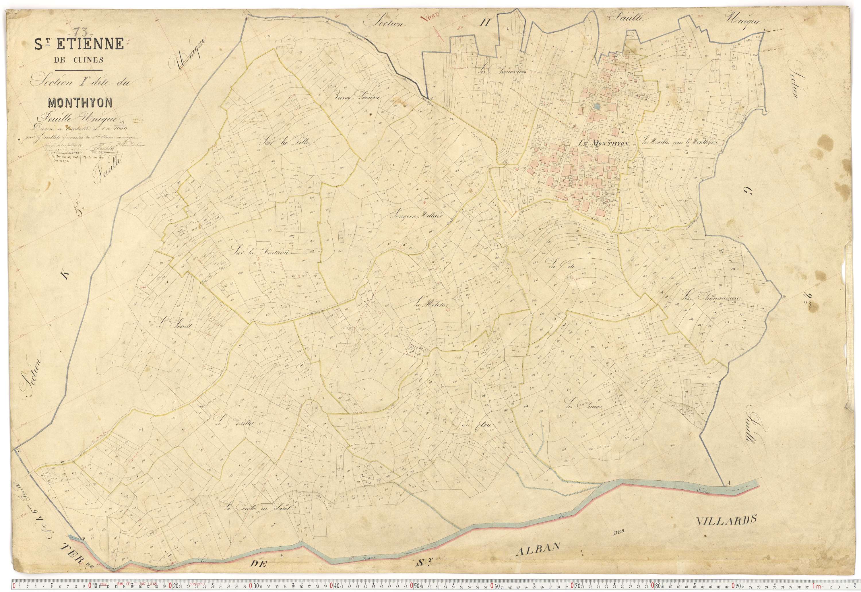 Saint-Étienne-de-Cuines - Plans cadastraux du premier cadastre français.