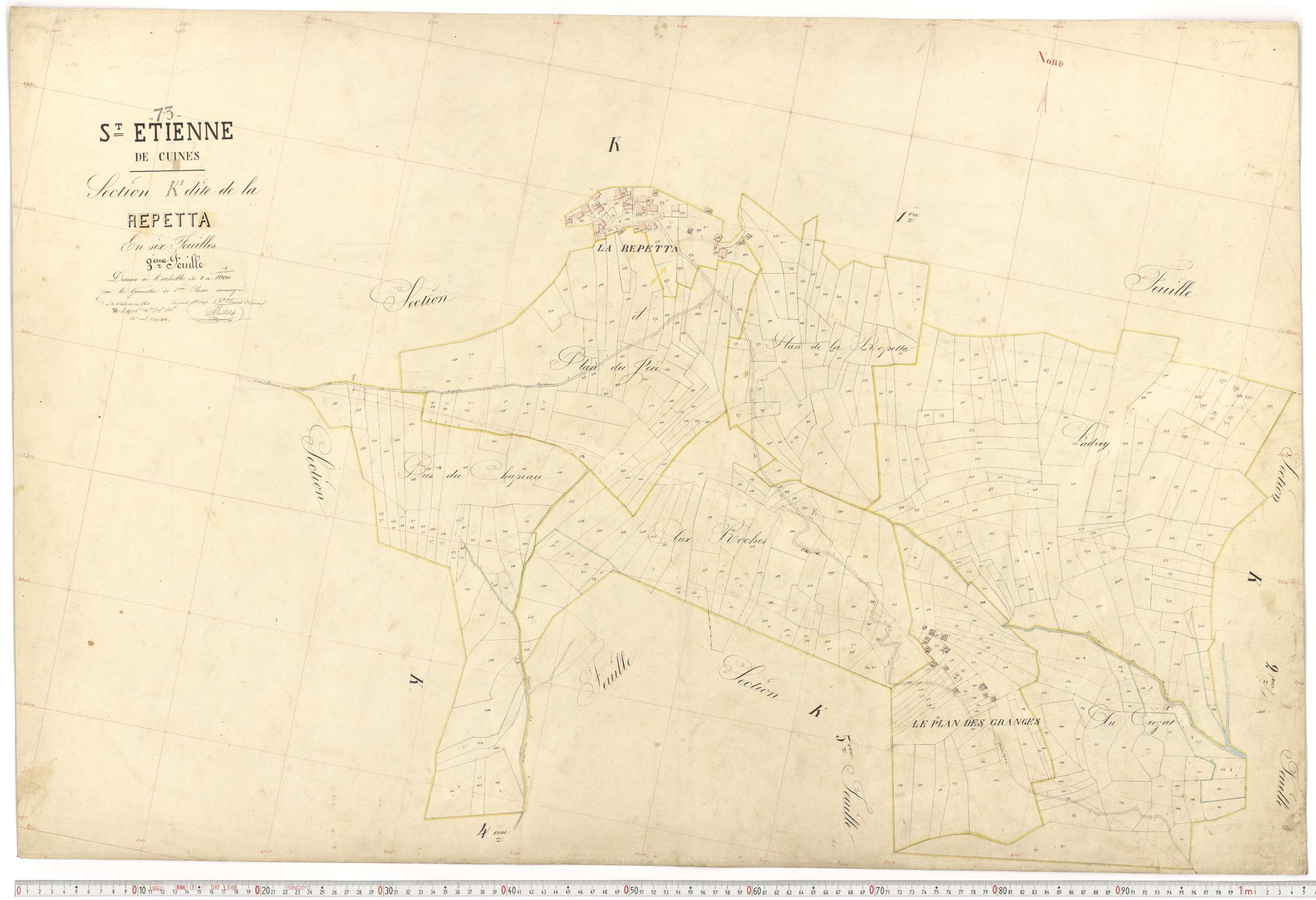 Saint-Étienne-de-Cuines - Plans cadastraux du premier cadastre français.