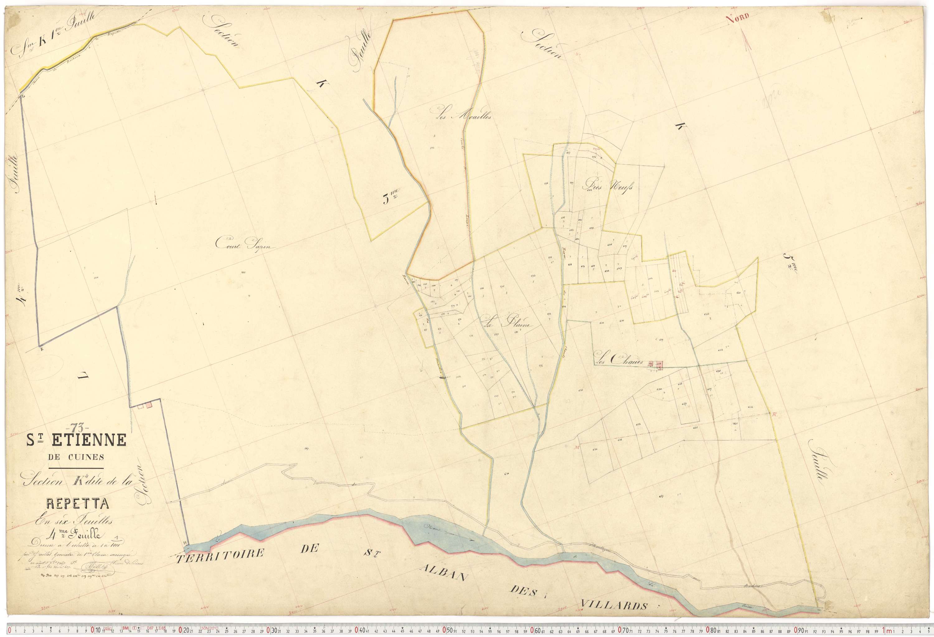 Saint-Étienne-de-Cuines - Plans cadastraux du premier cadastre français.