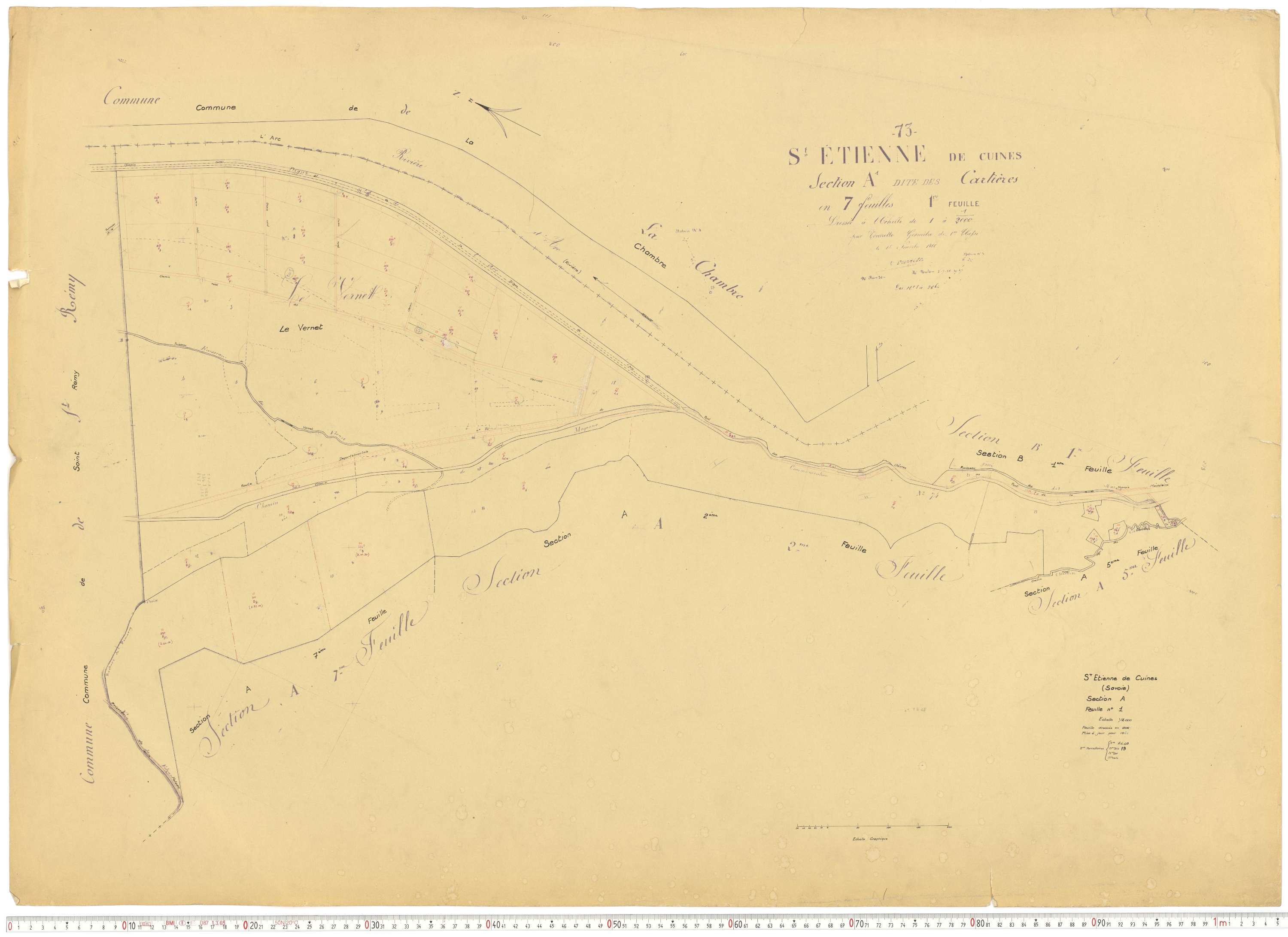 Saint-Étienne-de-Cuines - Plans cadastraux du cadastre rénové.
