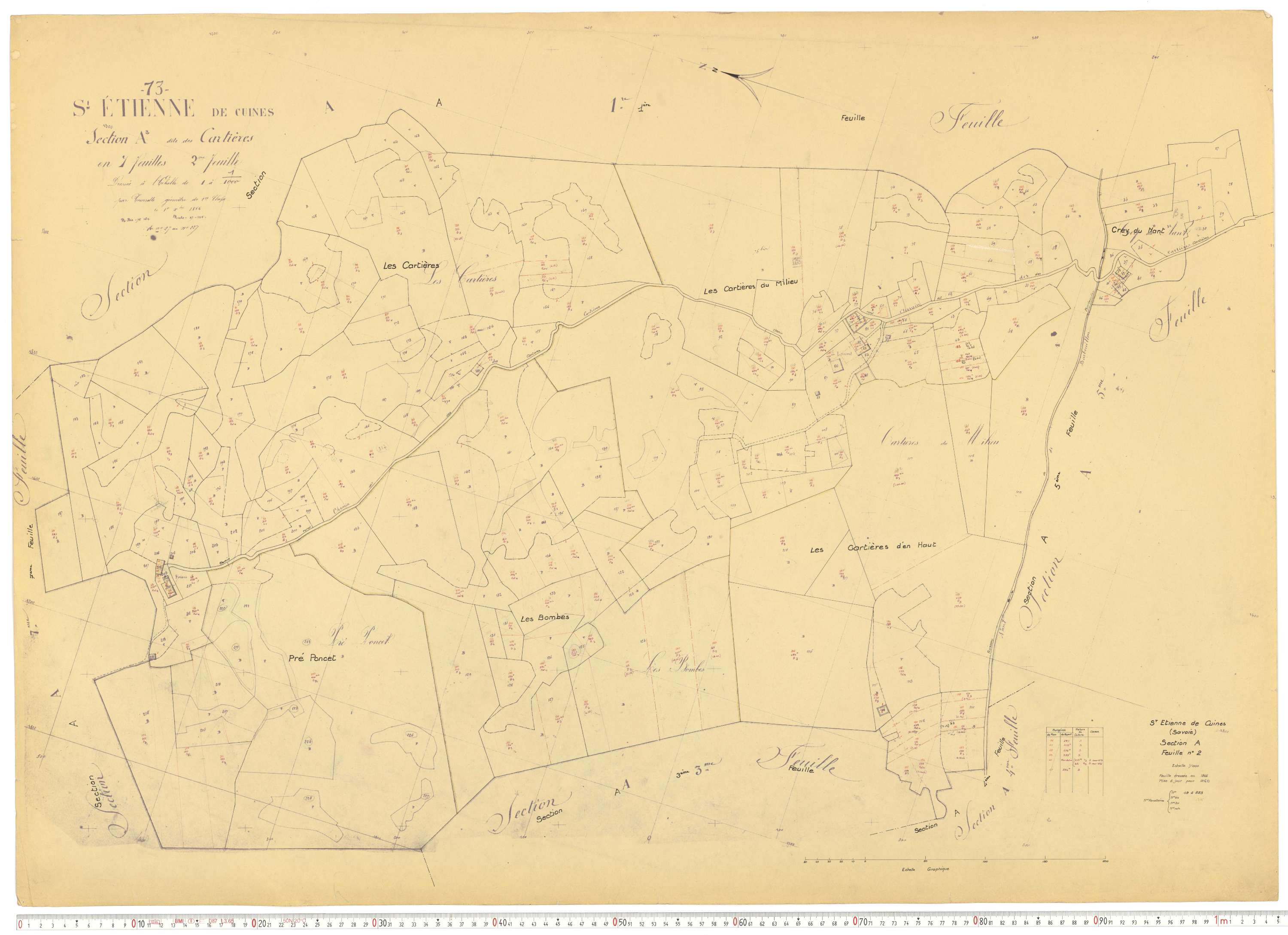 Saint-Étienne-de-Cuines - Plans cadastraux du cadastre rénové.