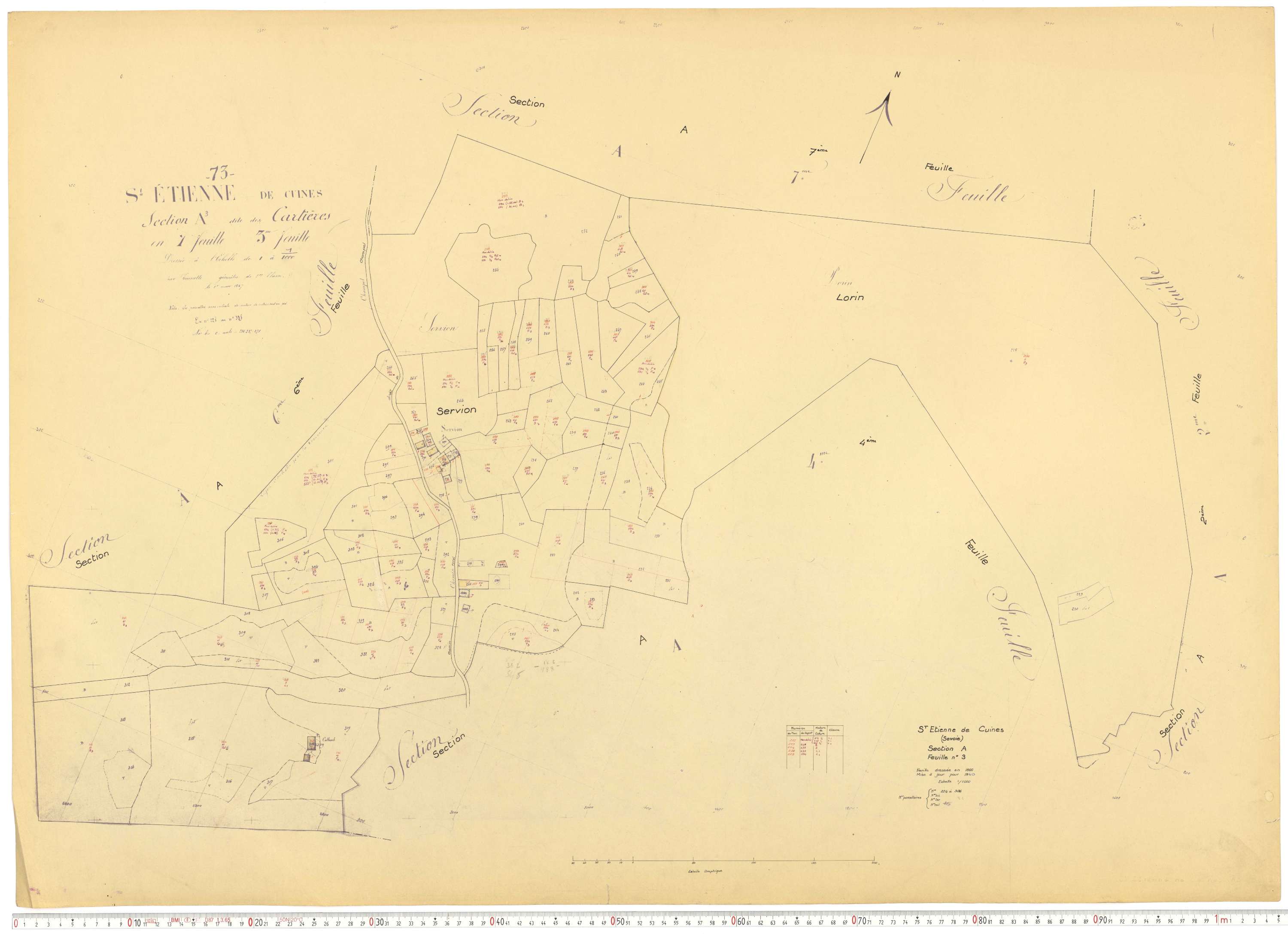 Saint-Étienne-de-Cuines - Plans cadastraux du cadastre rénové.