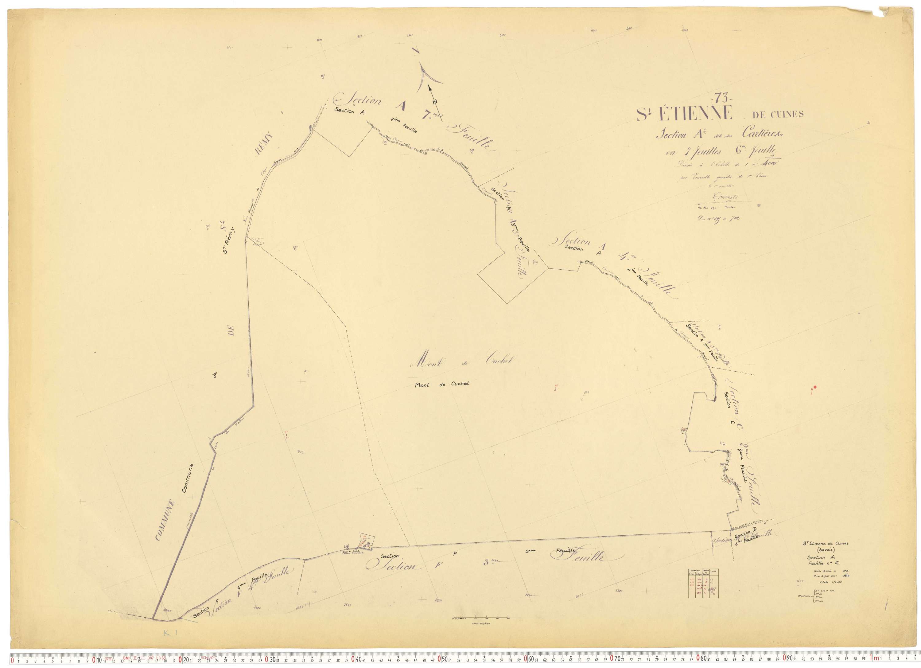 Saint-Étienne-de-Cuines - Plans cadastraux du cadastre rénové.