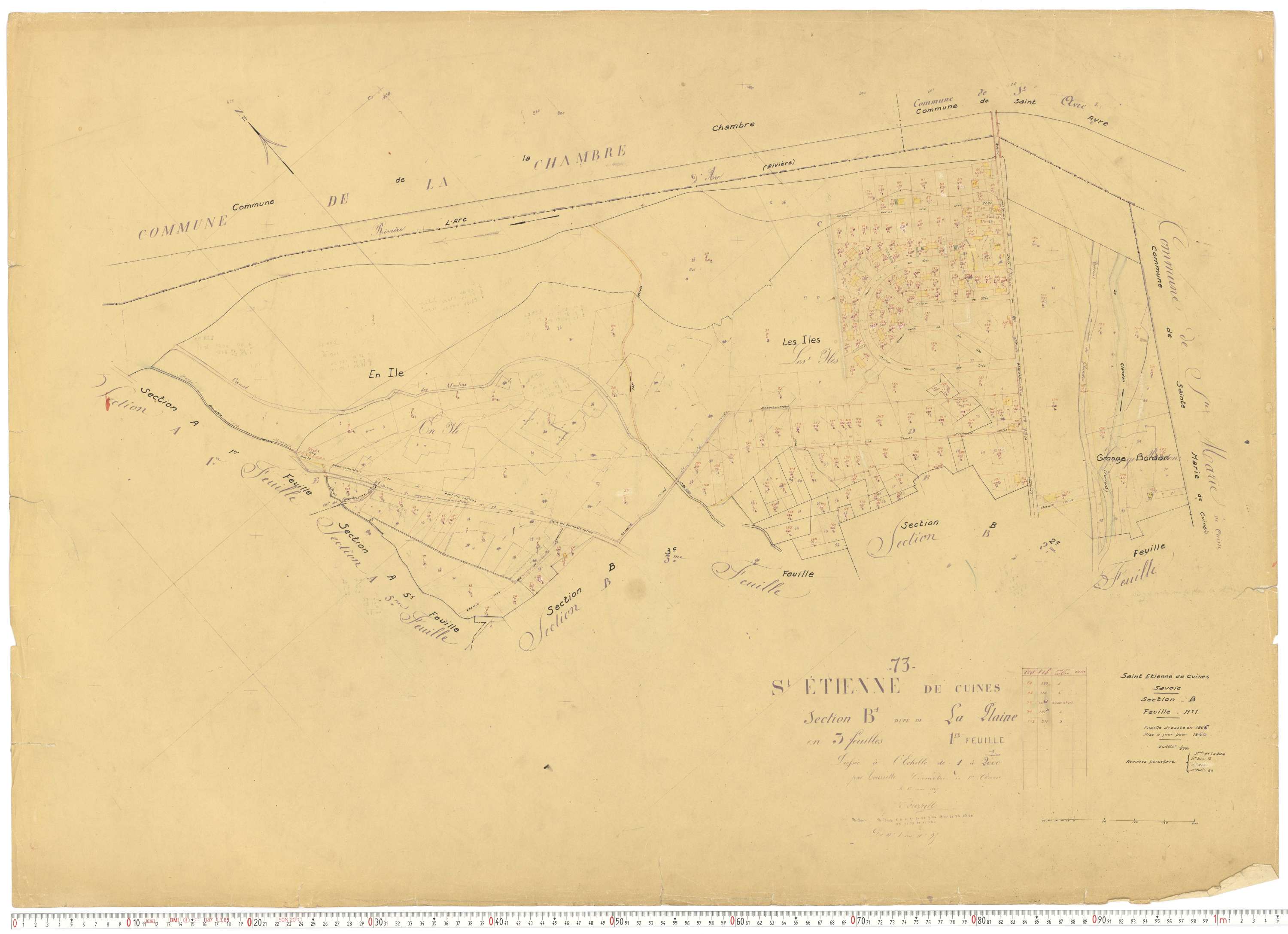 Saint-Étienne-de-Cuines - Plans cadastraux du cadastre rénové.