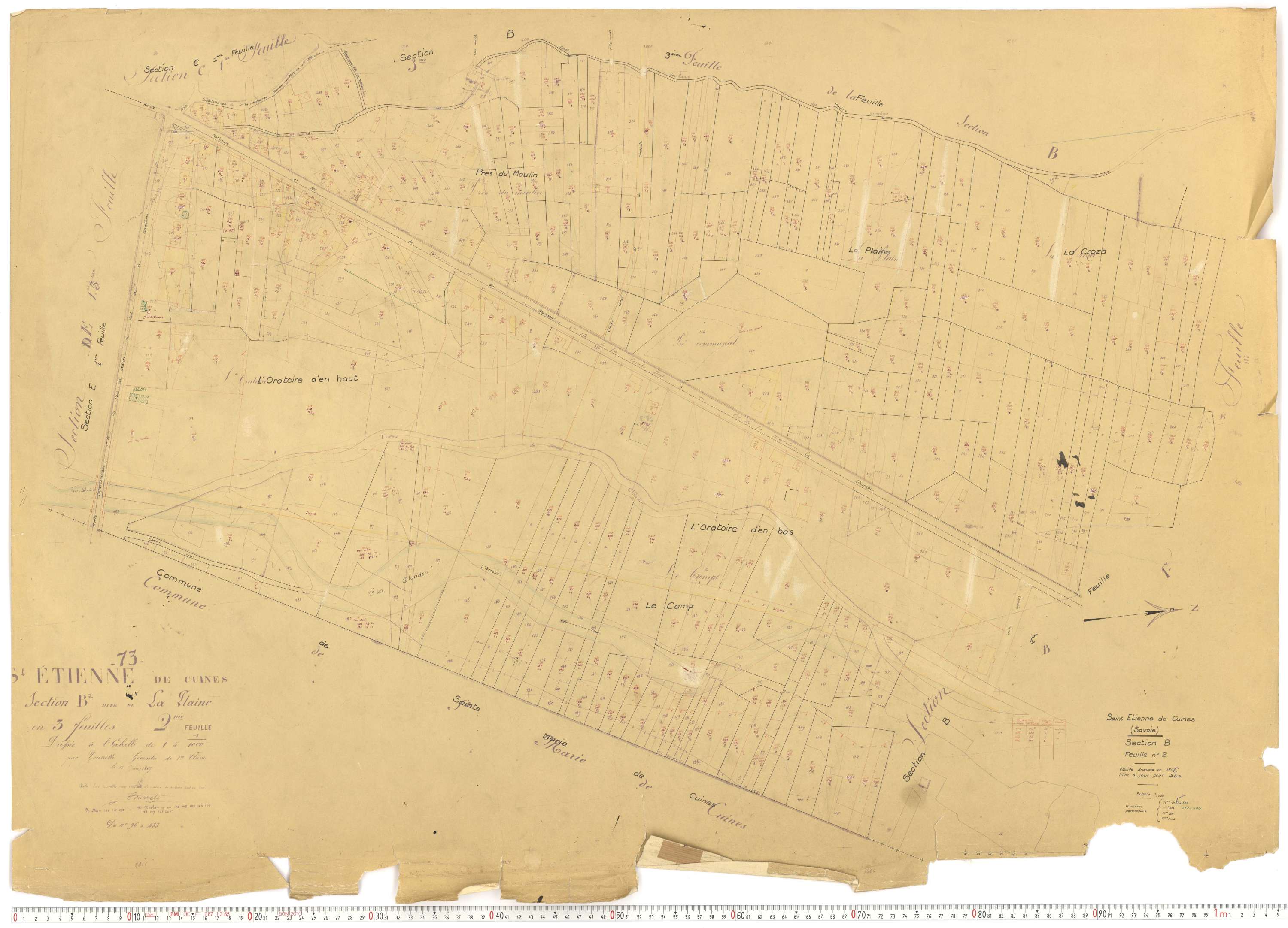 Saint-Étienne-de-Cuines - Plans cadastraux du cadastre rénové.