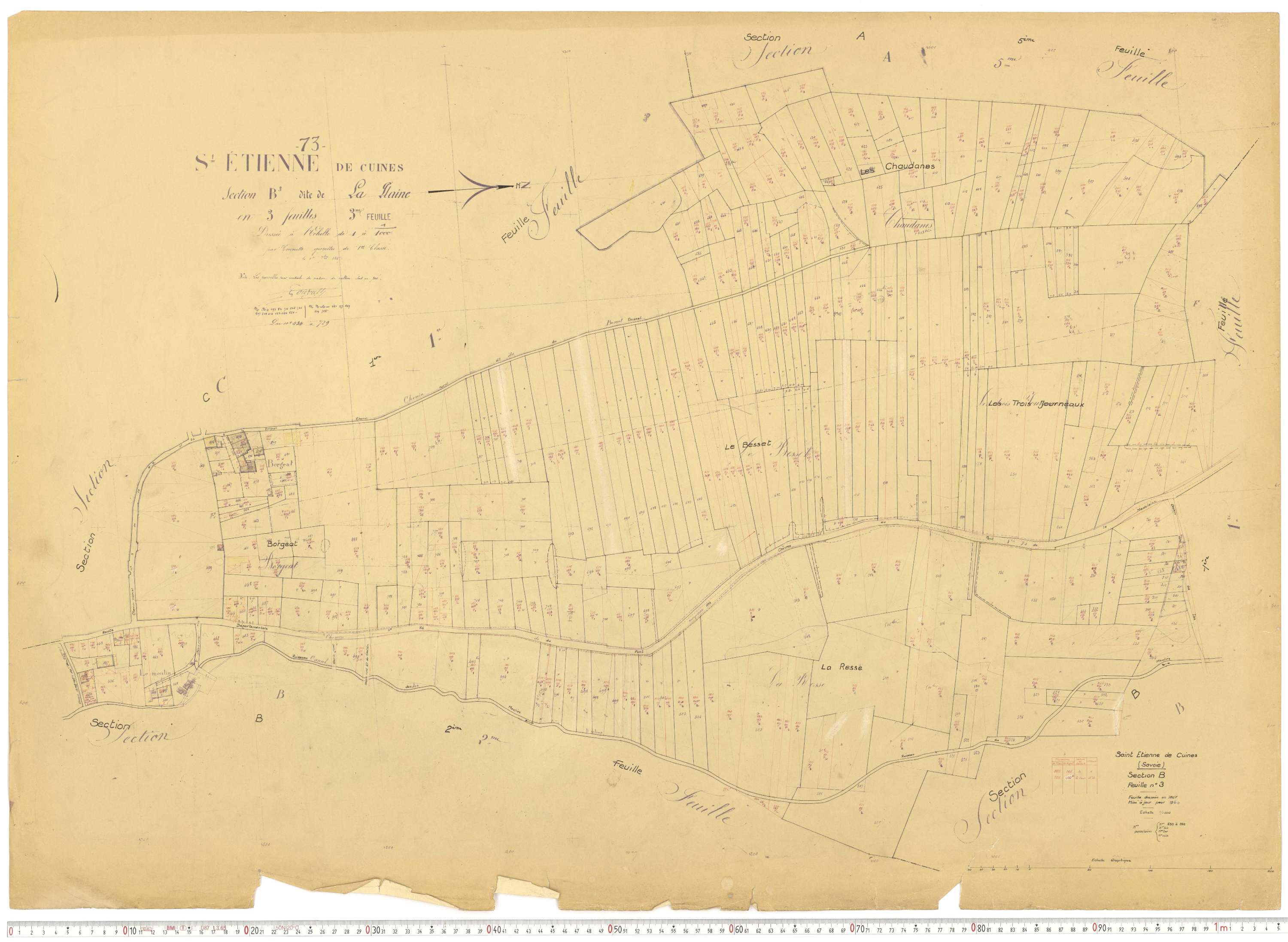 Saint-Étienne-de-Cuines - Plans cadastraux du cadastre rénové.