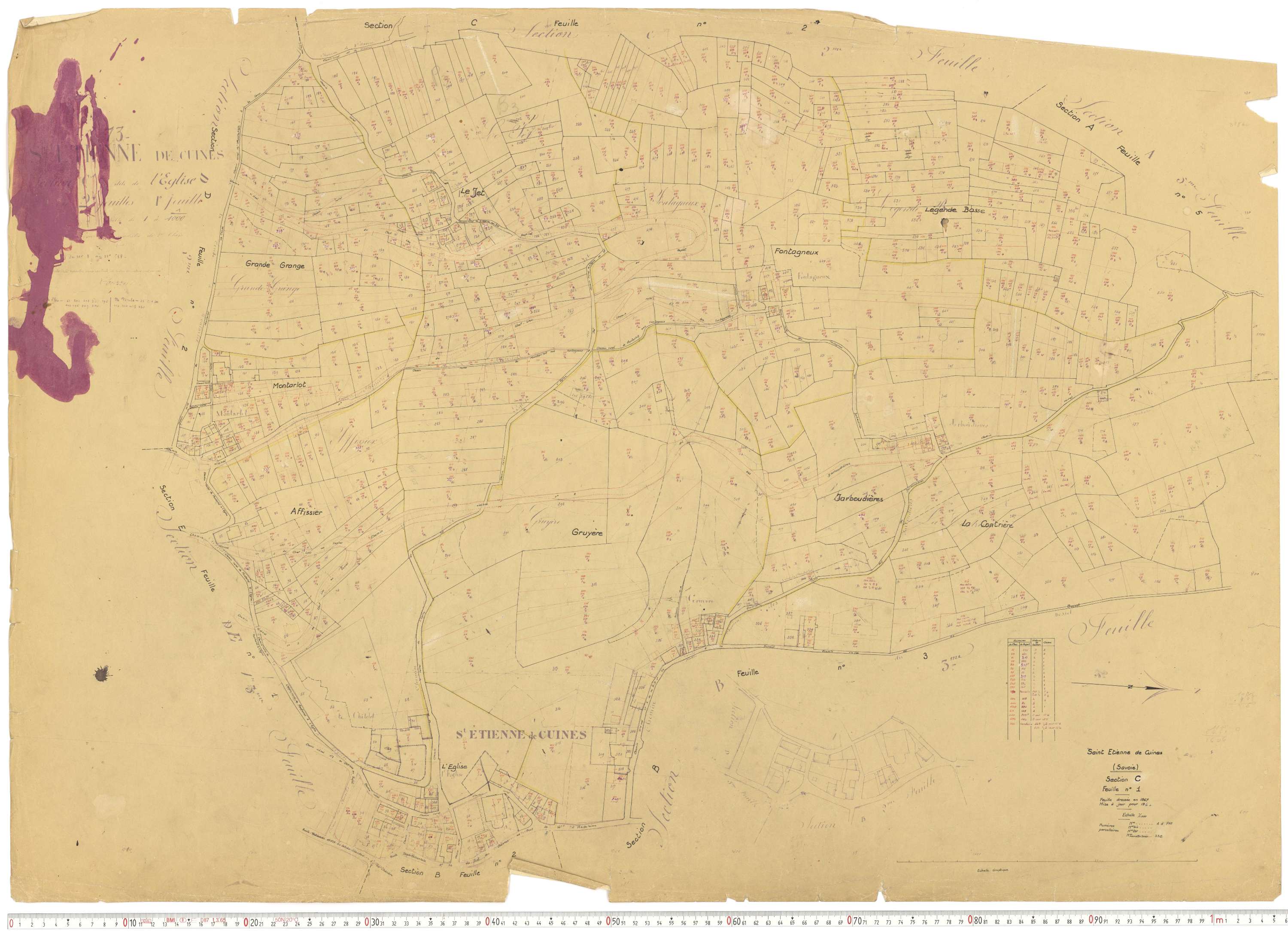 Saint-Étienne-de-Cuines - Plans cadastraux du cadastre rénové.