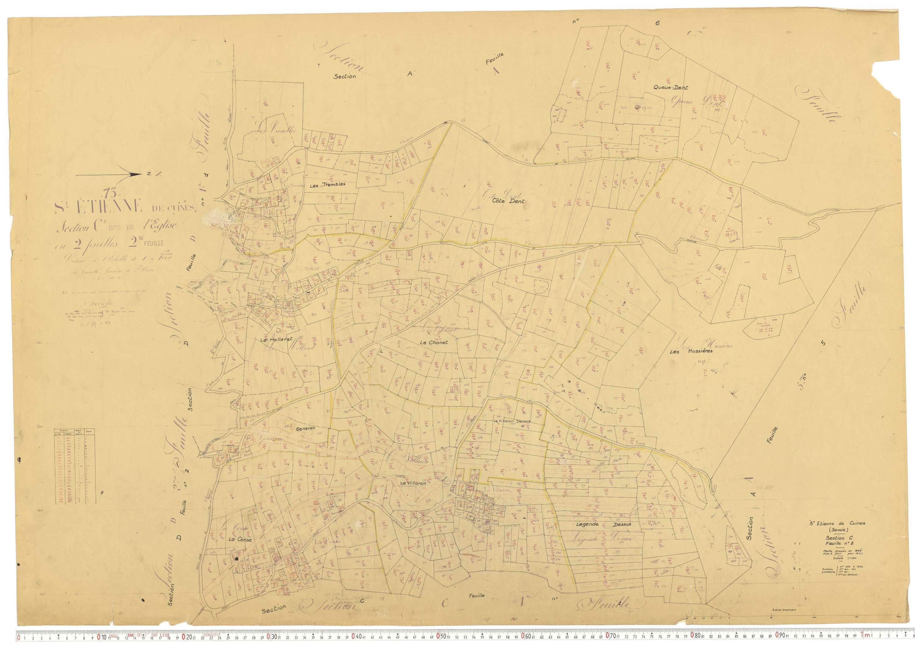 Saint-Étienne-de-Cuines - Plans cadastraux du cadastre rénové.