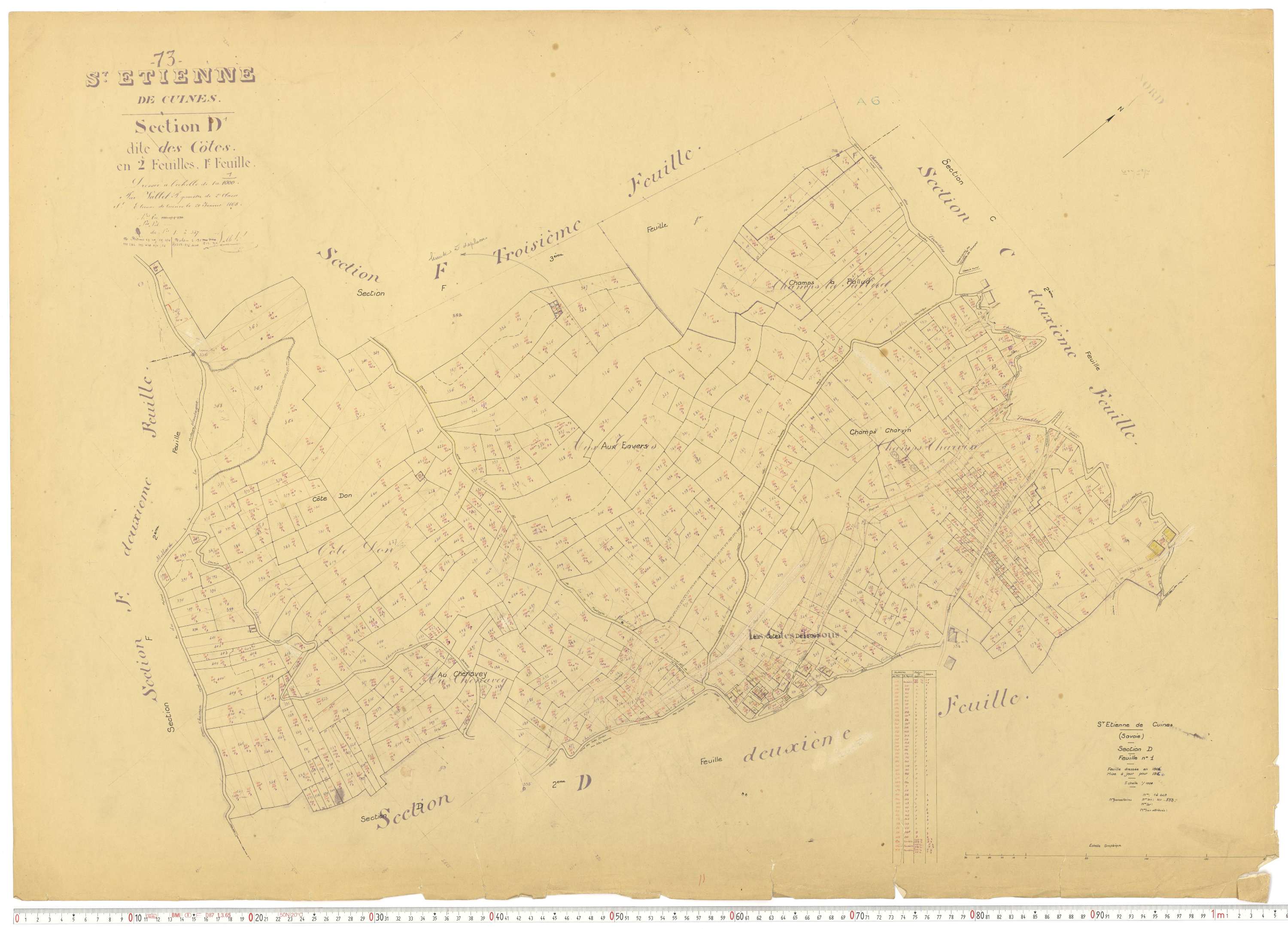 Saint-Étienne-de-Cuines - Plans cadastraux du cadastre rénové.