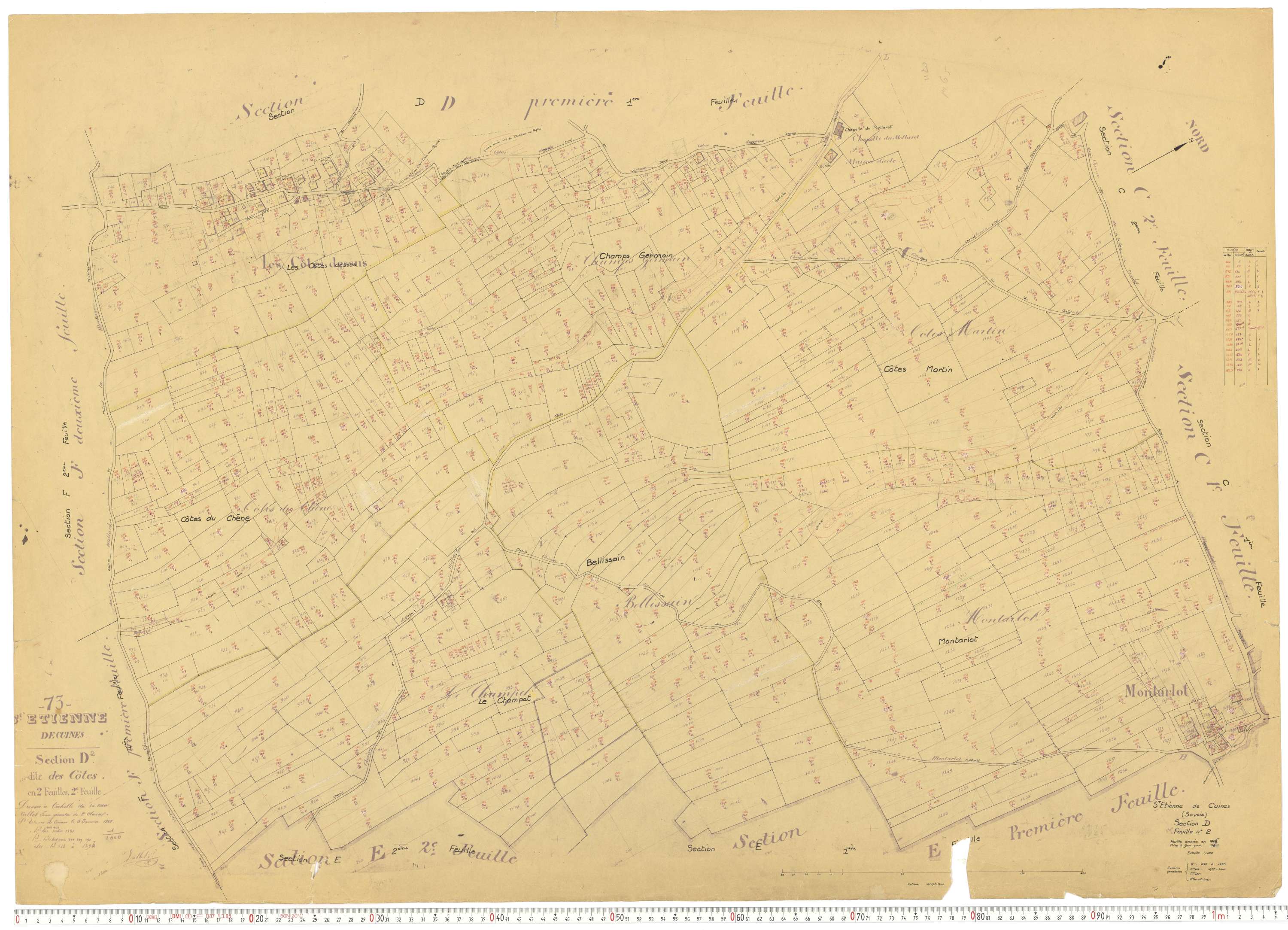 Saint-Étienne-de-Cuines - Plans cadastraux du cadastre rénové.