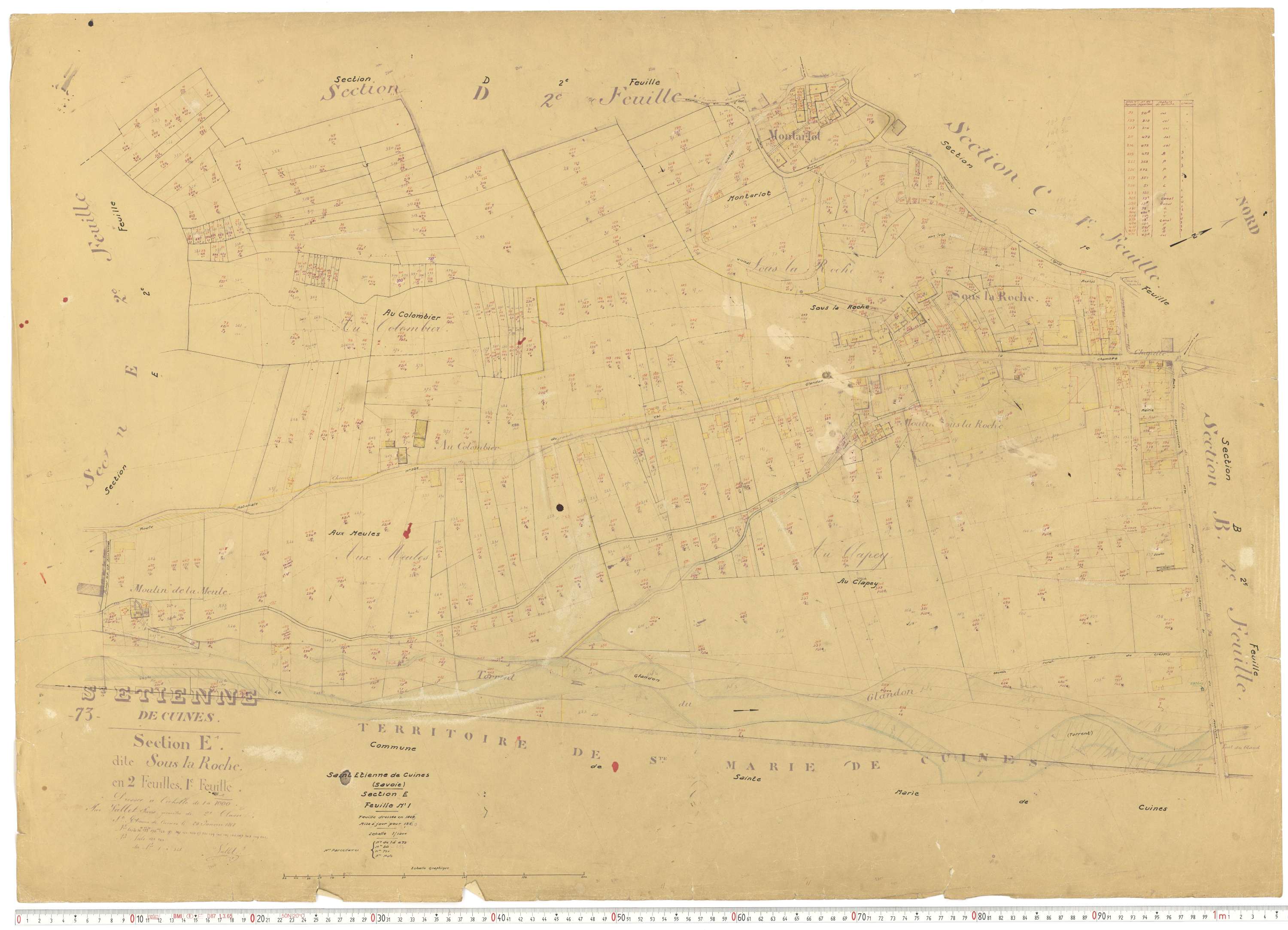 Saint-Étienne-de-Cuines - Plans cadastraux du cadastre rénové.