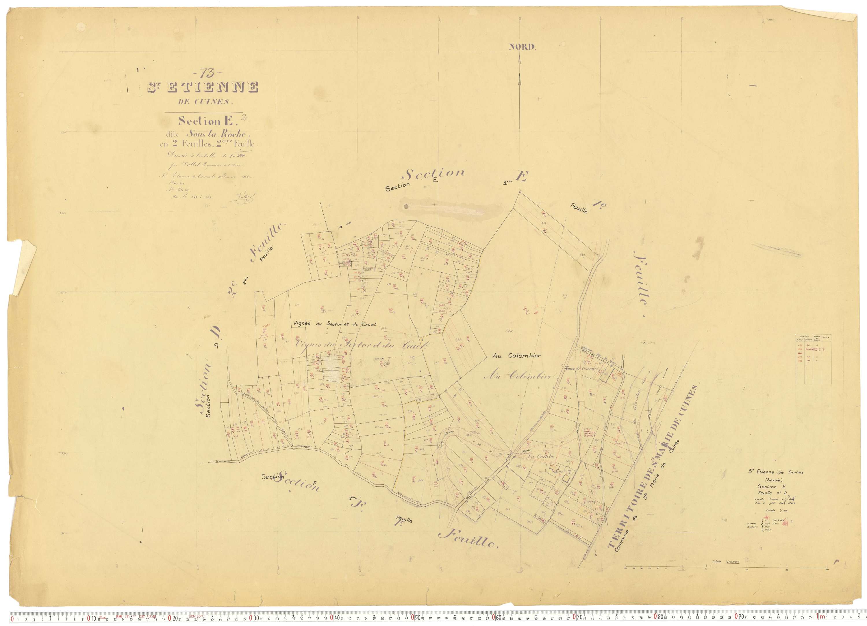 Saint-Étienne-de-Cuines - Plans cadastraux du cadastre rénové.